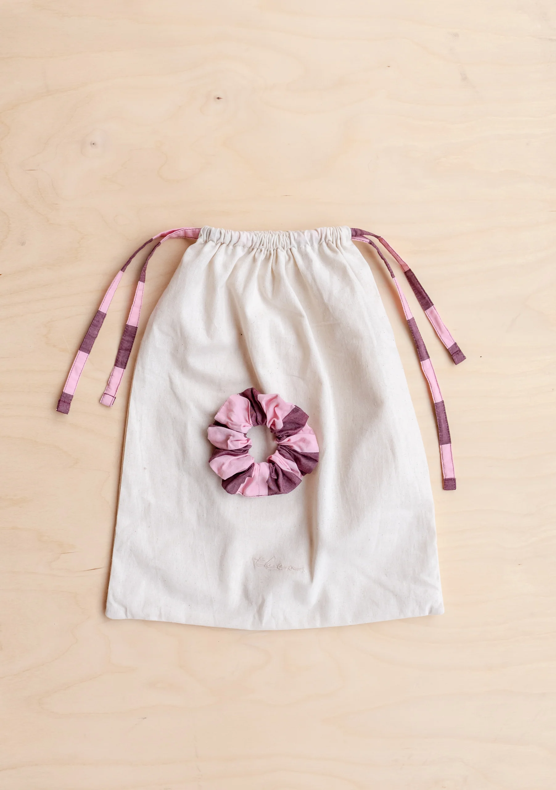 Cropped Cotton Pyjamas in Pink & Burgundy Stripe - Image 7