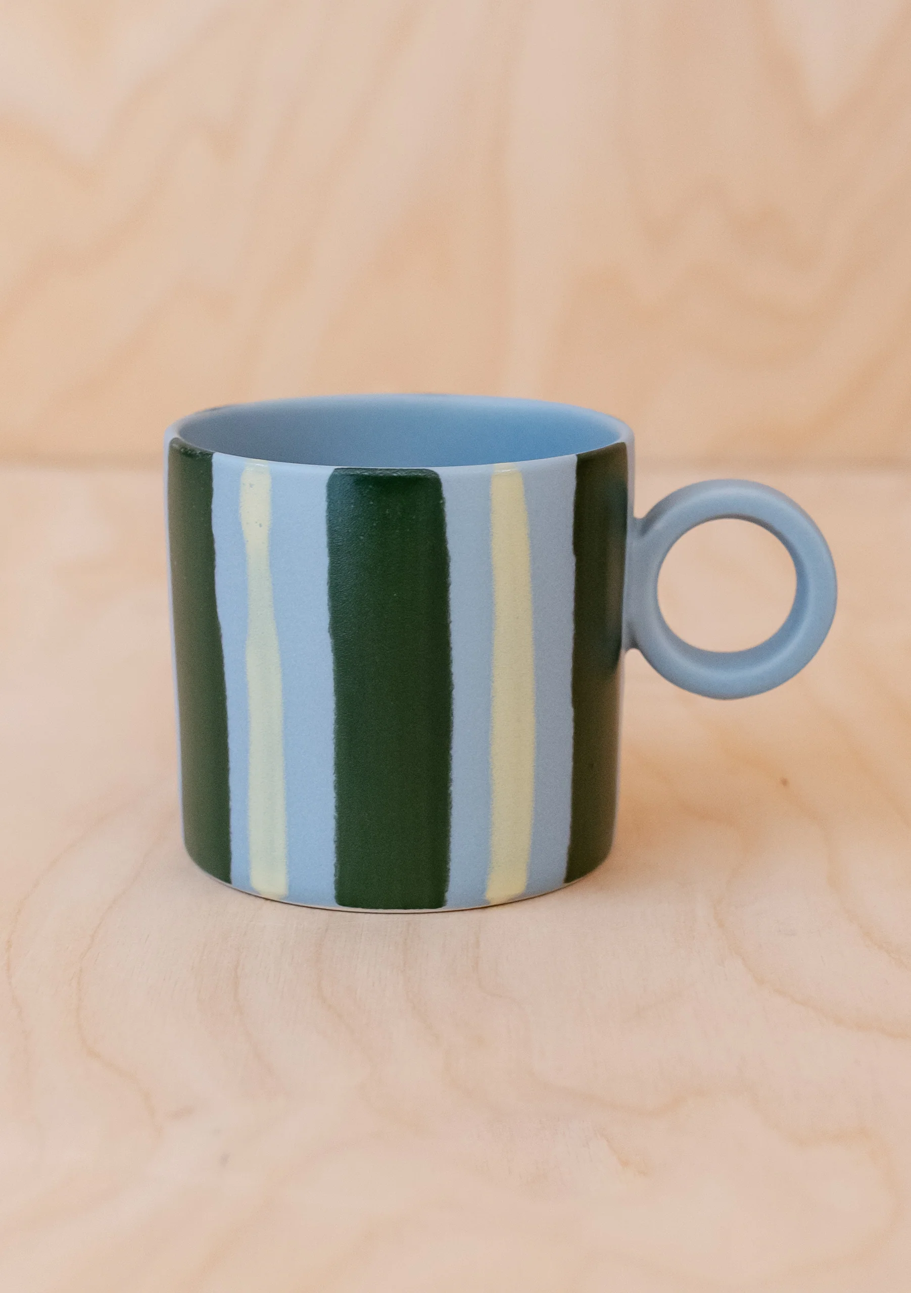 Green Stripe Hand-Painted Mug