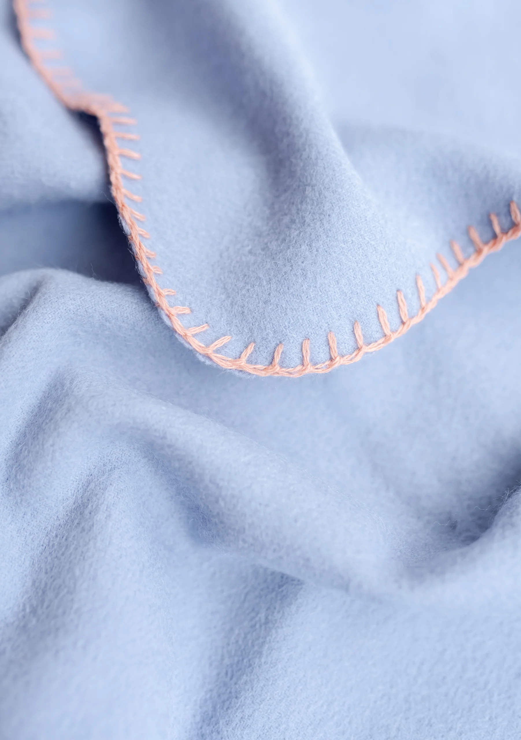 Lambswool Baby Blanket in Lilac Scalloped Edge - Image 3