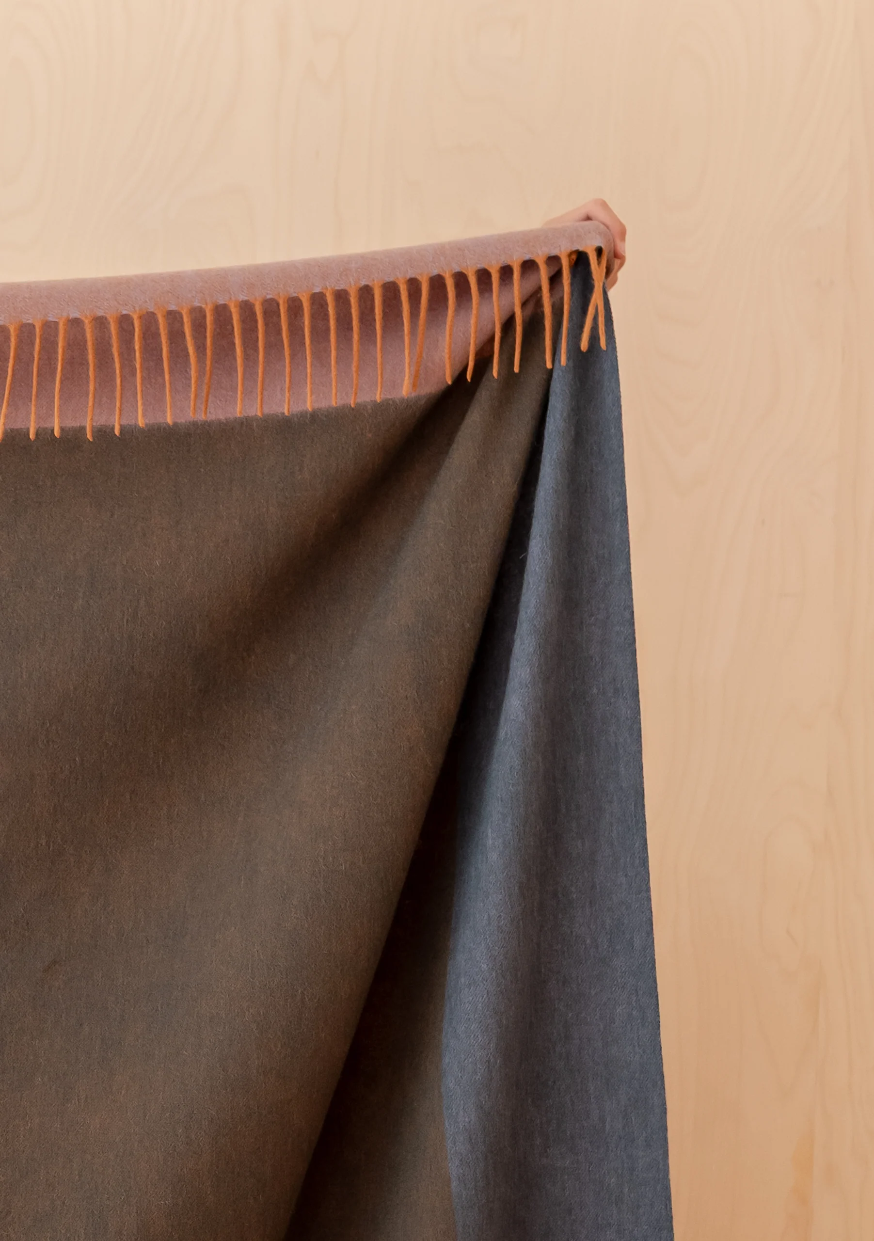 Lambswool Blanket in Copper Frame Check - Image 2