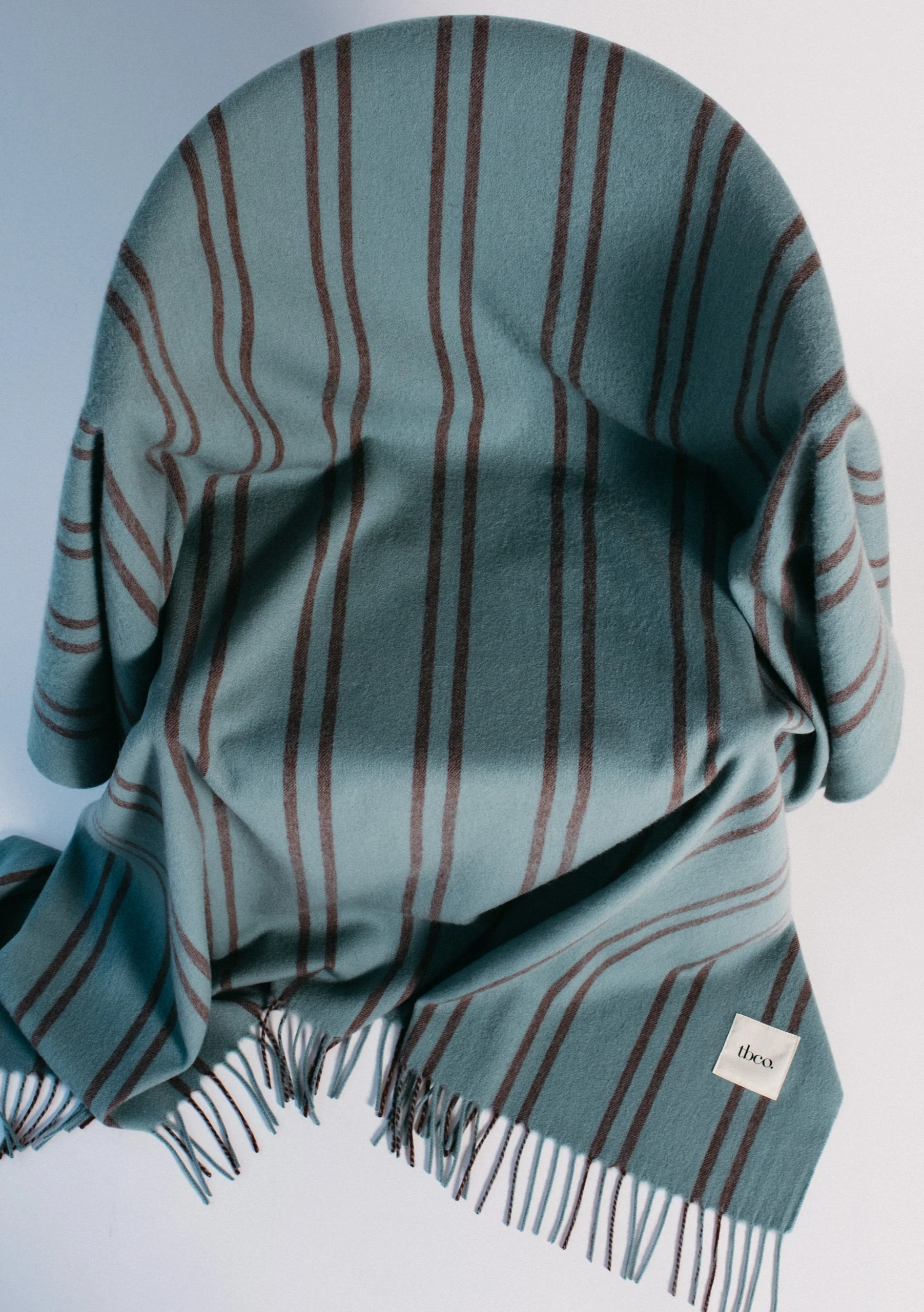 Lambswool Blanket in Mint Stripe - Image 2