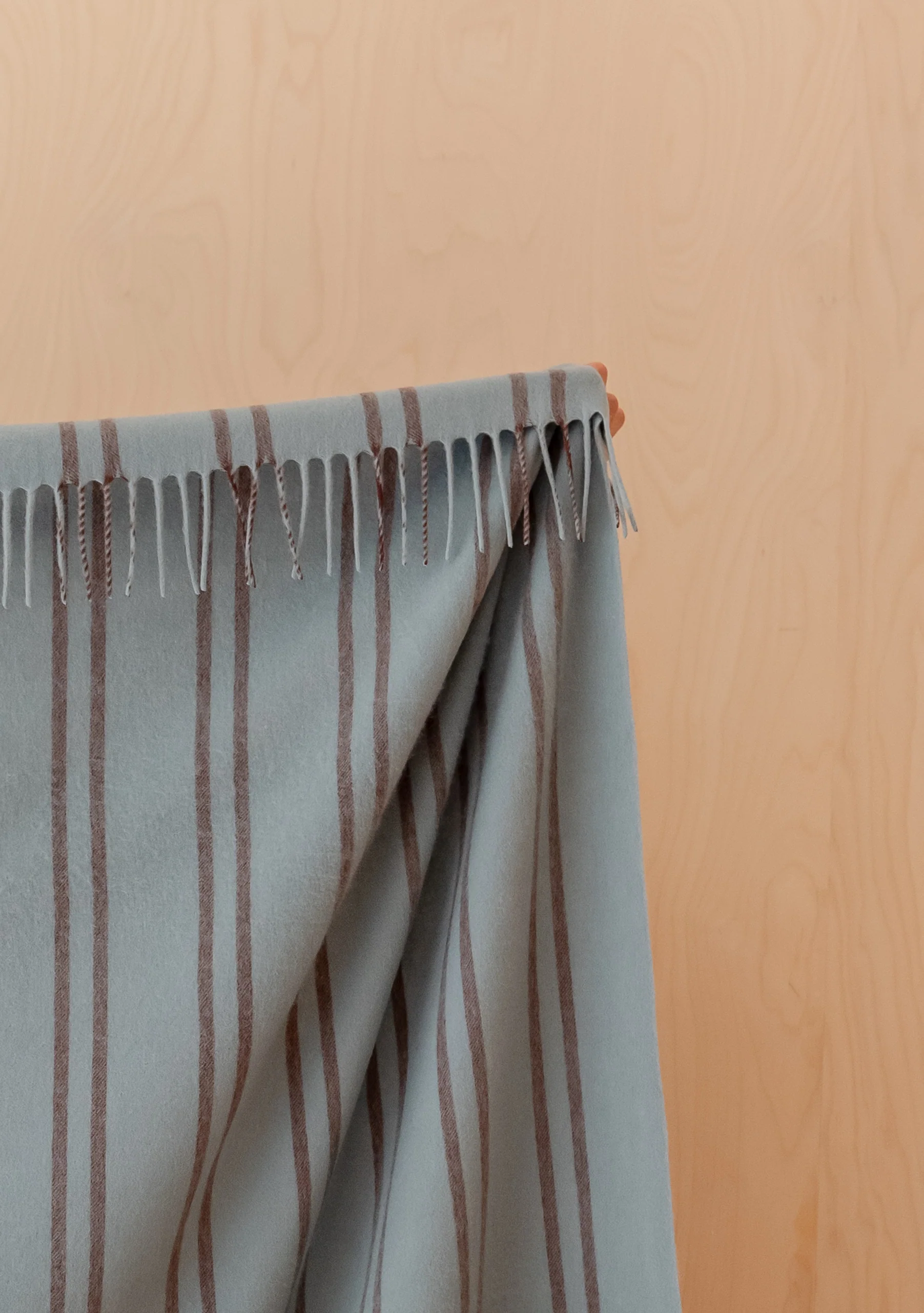 Lambswool Blanket in Mint Stripe - Image 3
