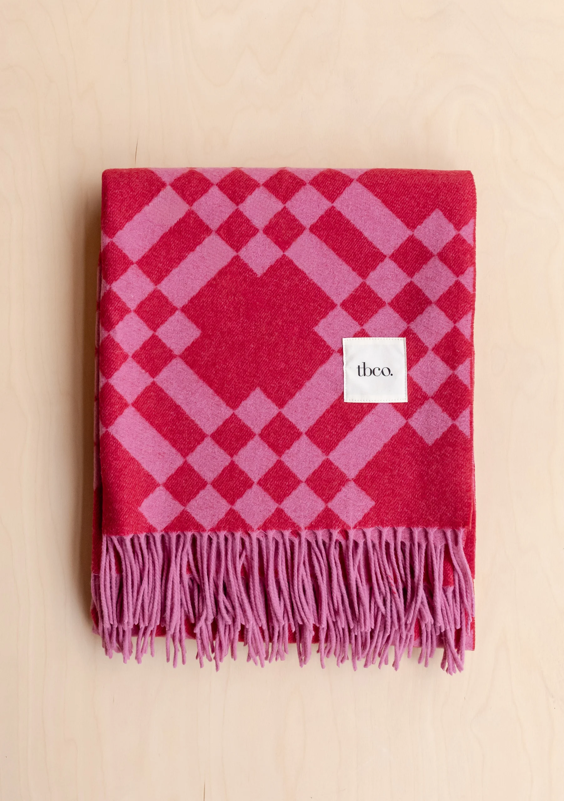 Lambswool Blanket in Pink Pixel - Image 5