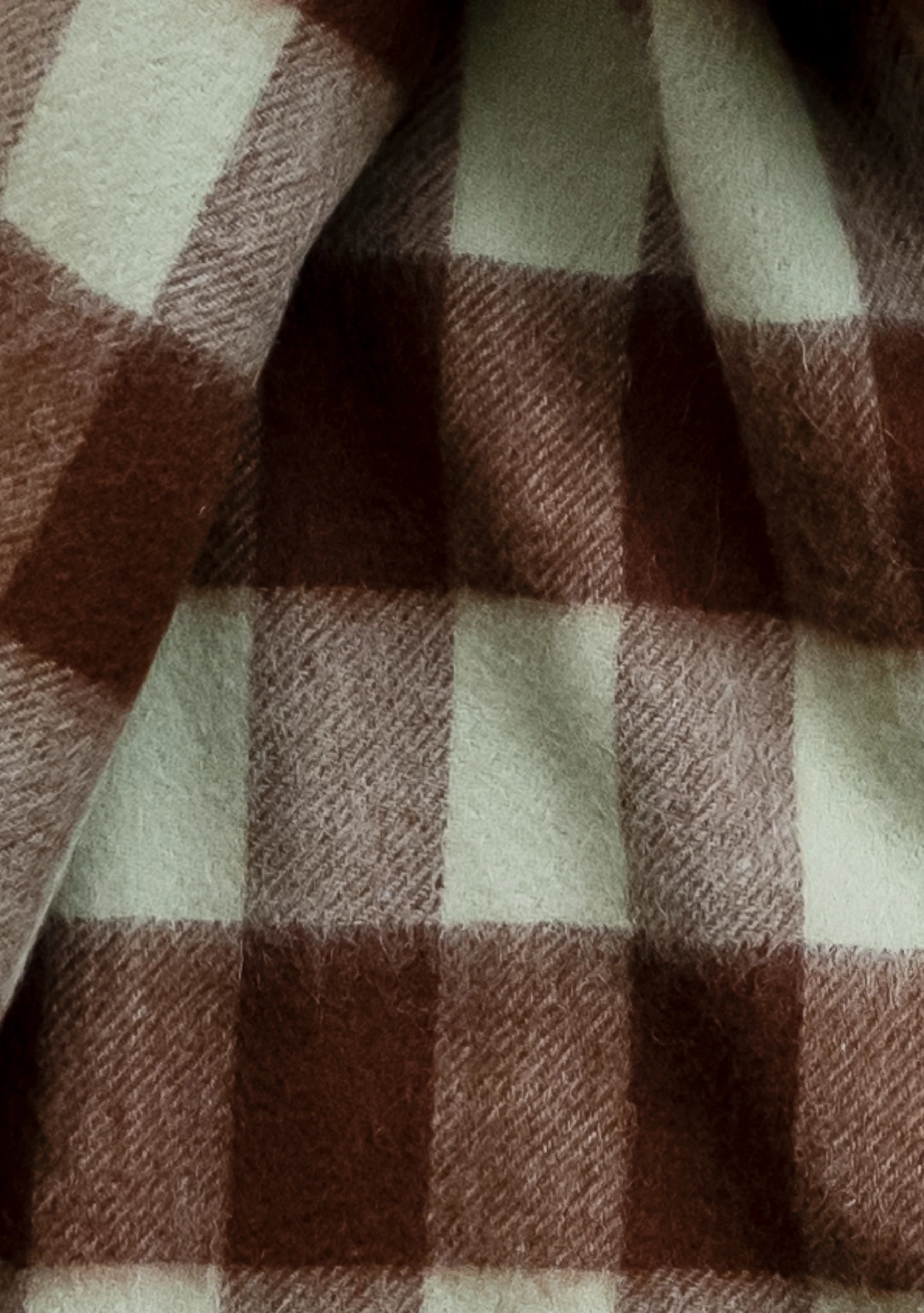 Lambswool Blanket Scarf in Green Gingham - Image 3