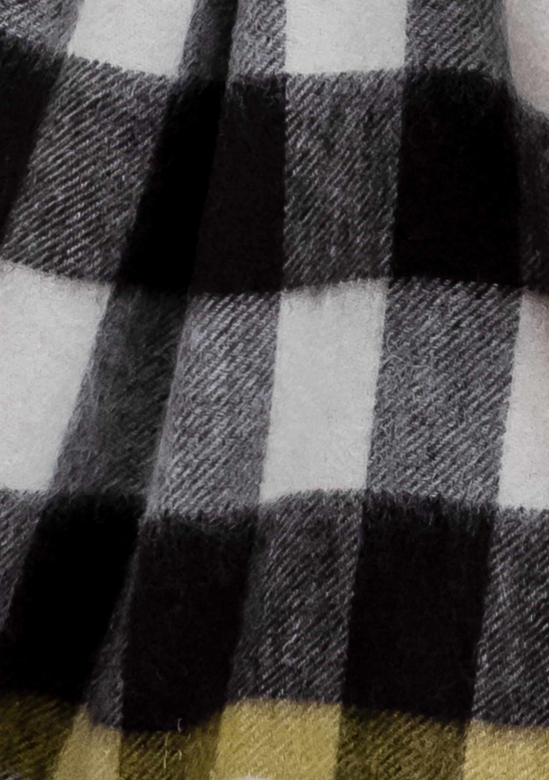 Lambswool Blanket Scarf in Monochrome Gingham - Image 4