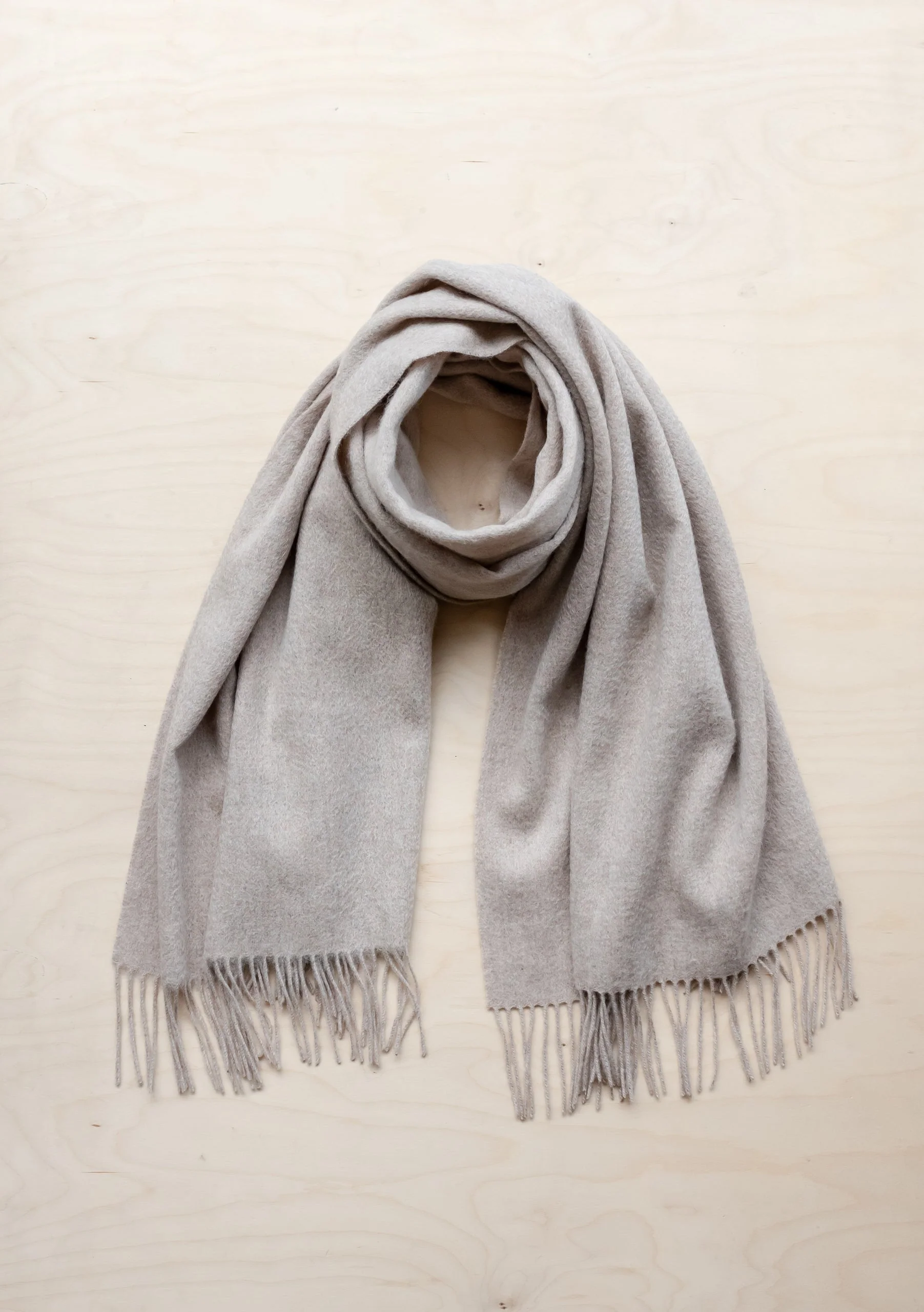 Lambswool Blanket Scarf in Oatmeal Melange - Image 2