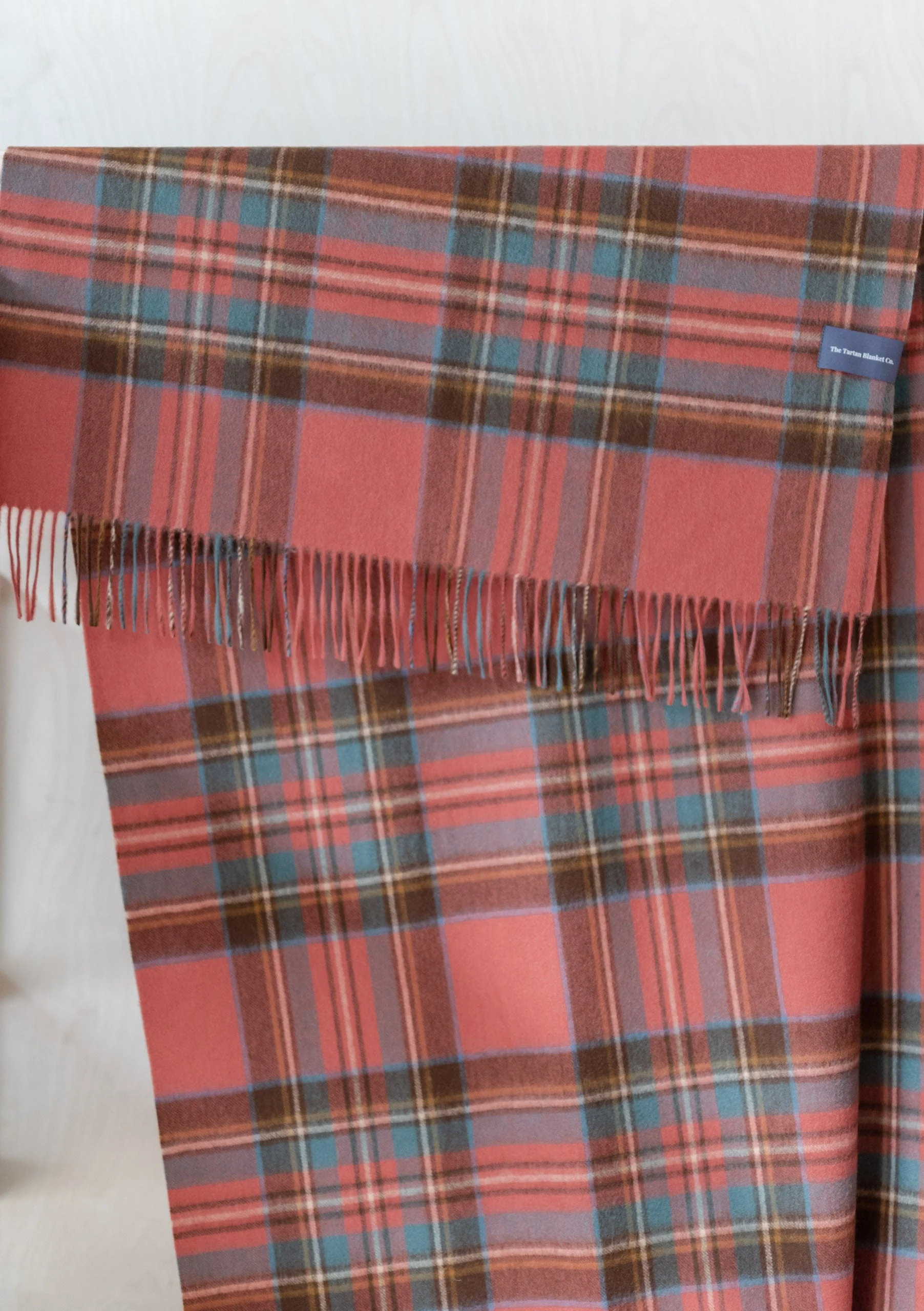 Lambswool Blanket Scarf in Stewart Royal Antique Tartan - Image 2