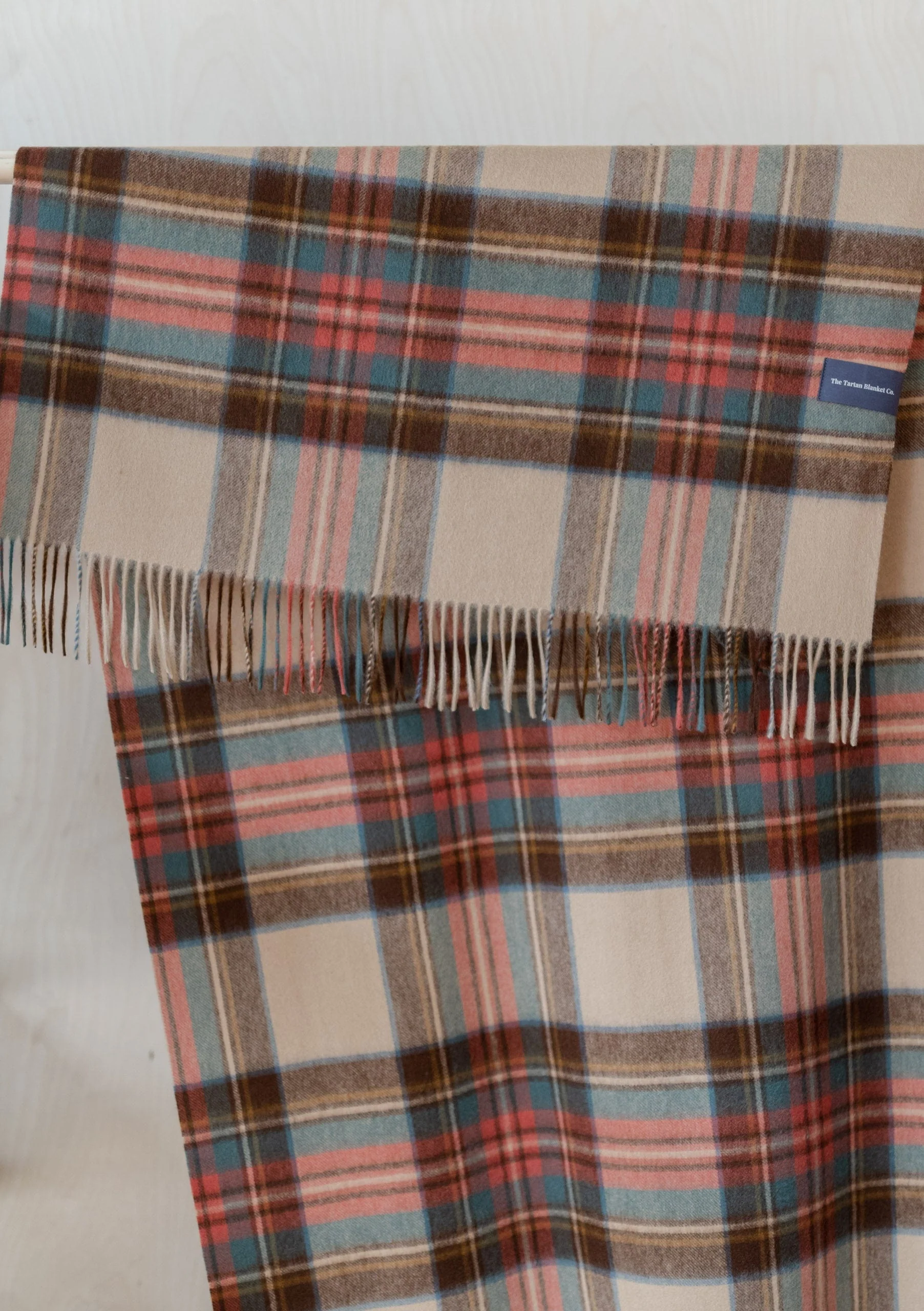 Lambswool Blanket Scarf in Stewart Dress Antique Tartan - Image 2