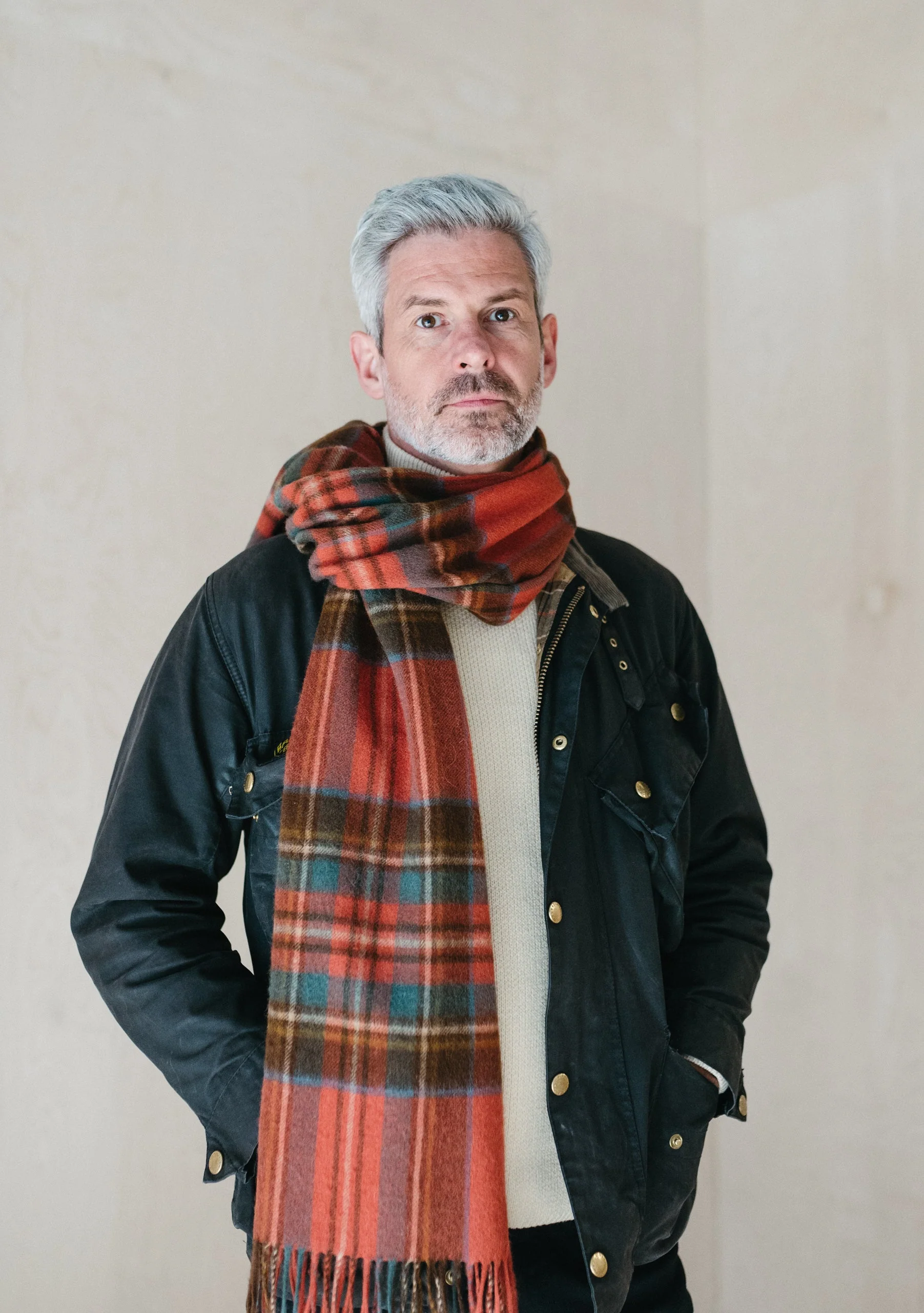 Men's Lambswool Scarf in Stewart Royal Antique Tartan