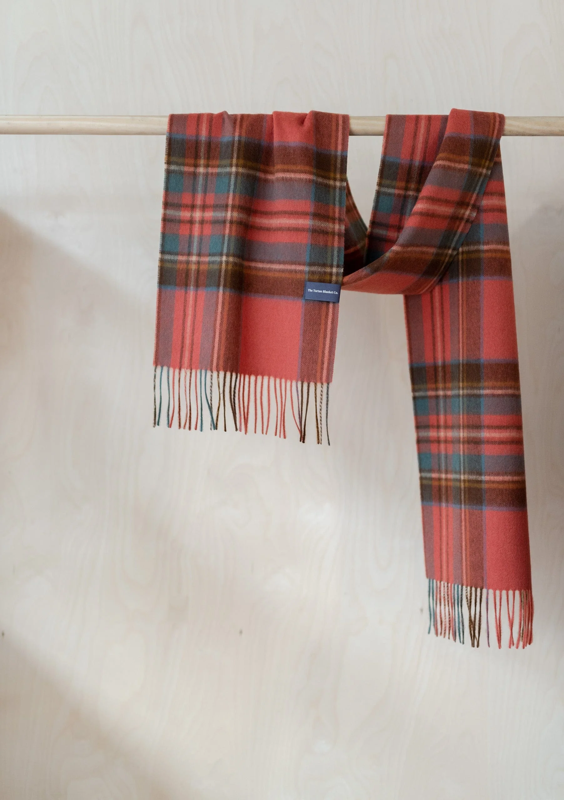 Men's Lambswool Scarf in Stewart Royal Antique Tartan - Image 2