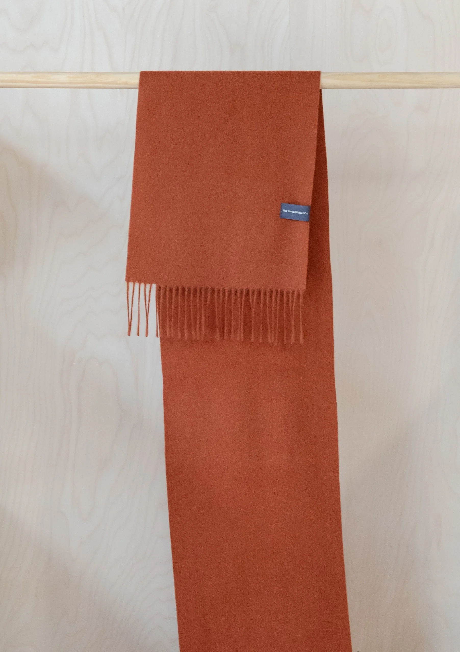 Men's Lambswool Scarf in Rust Melange - Image 2