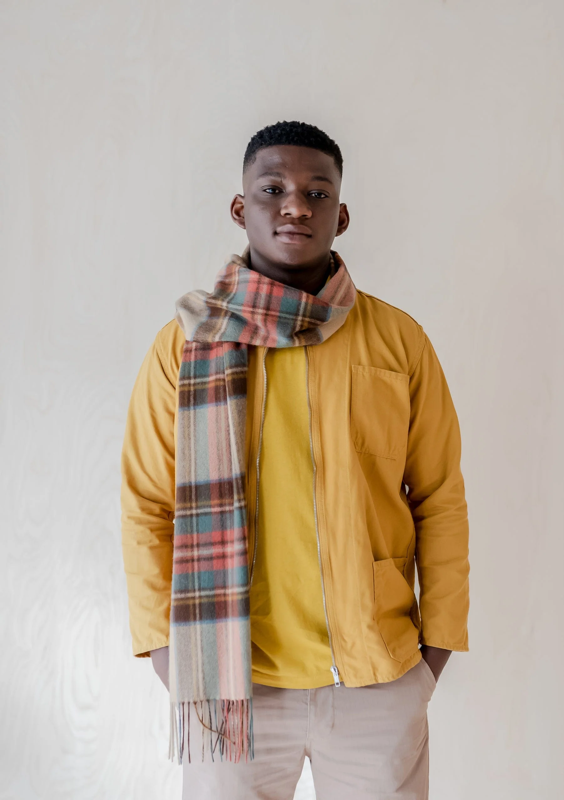 Men's Lambswool Scarf in Stewart Dress Antique Tartan - Image 3