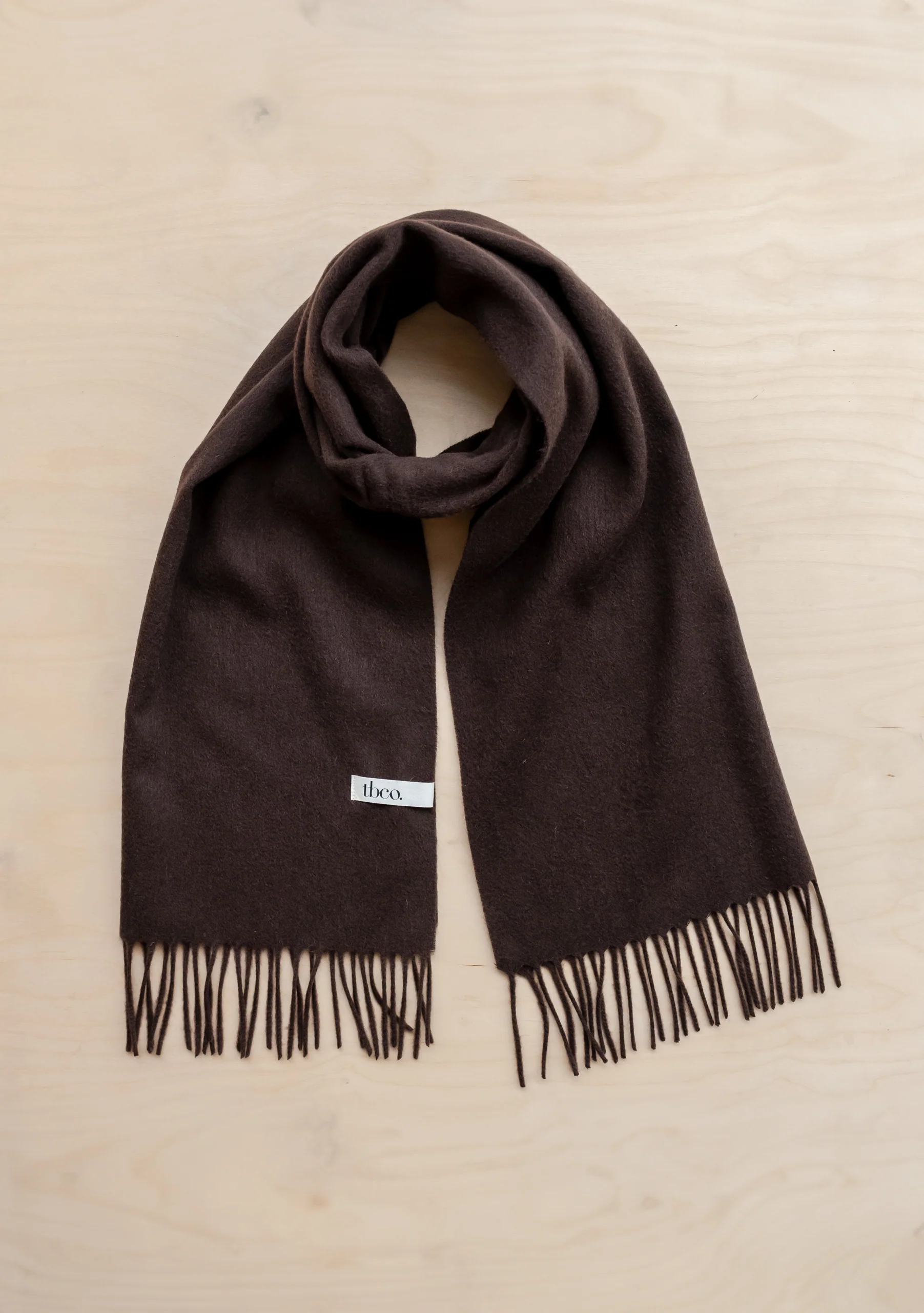 Lambswool Oversized Scarf in Chocolate - Image 3