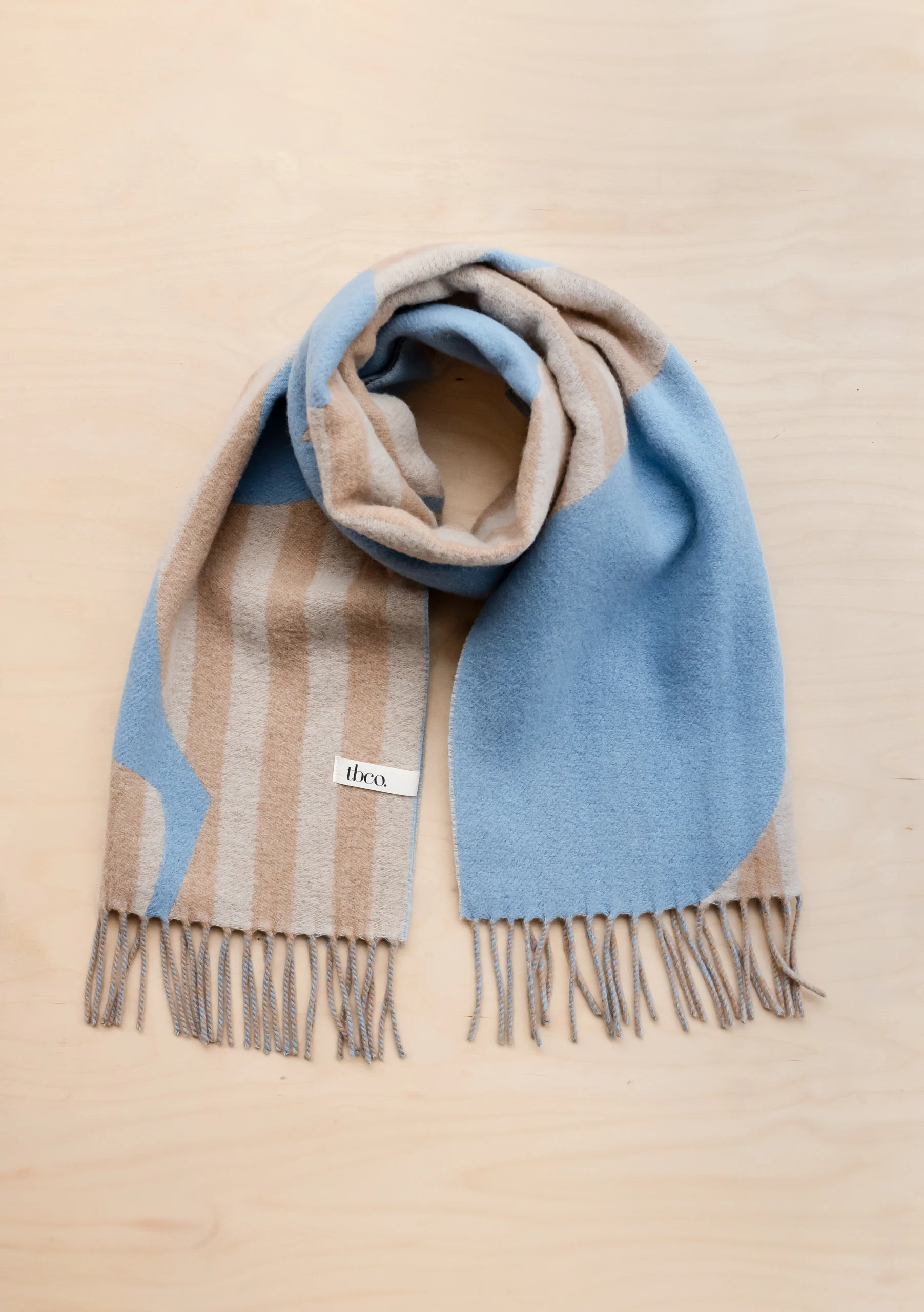 Lambswool Oversized Scarf in Flora Stripe Jacquard - Image 2