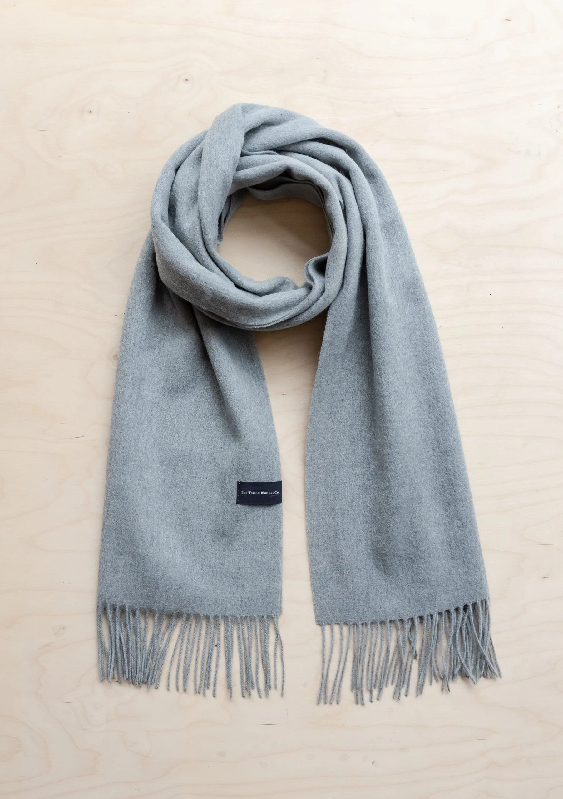 Lambswool Oversized Scarf in Light Grey Melange - Image 2