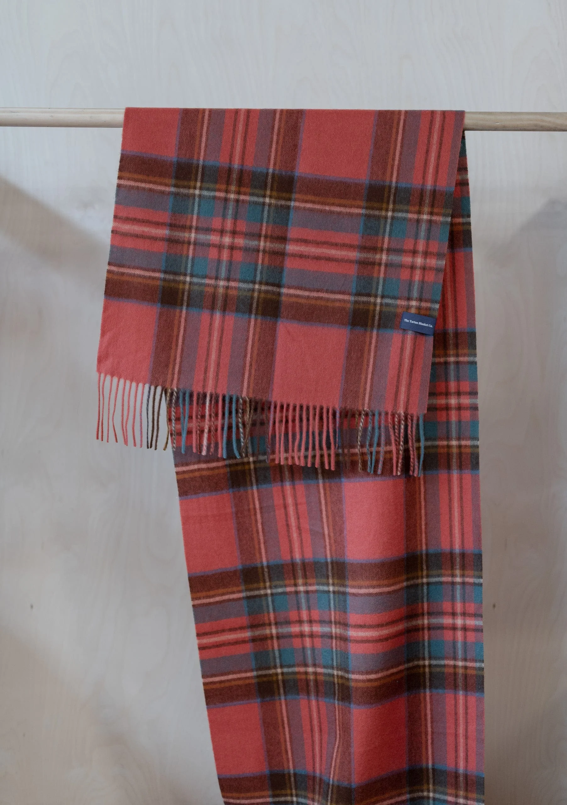 Lambswool Oversized Scarf in Stewart Royal Antique Tartan - Image 3