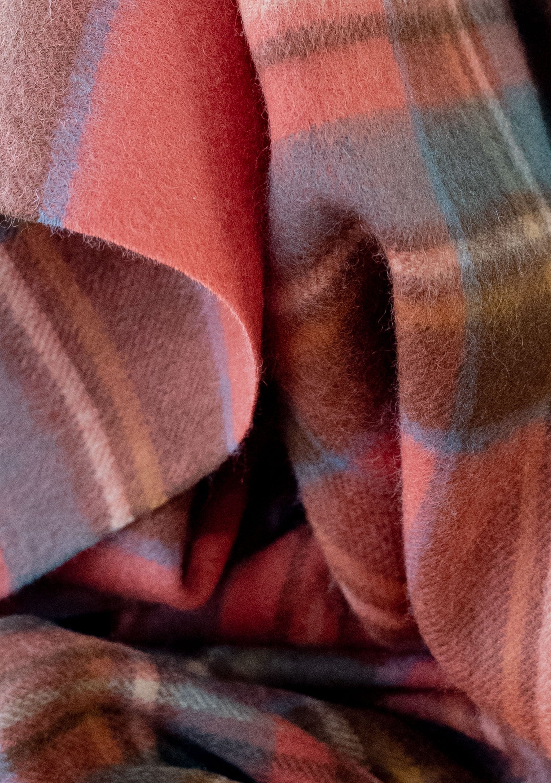Lambswool Oversized Scarf in Stewart Royal Antique Tartan - Image 4