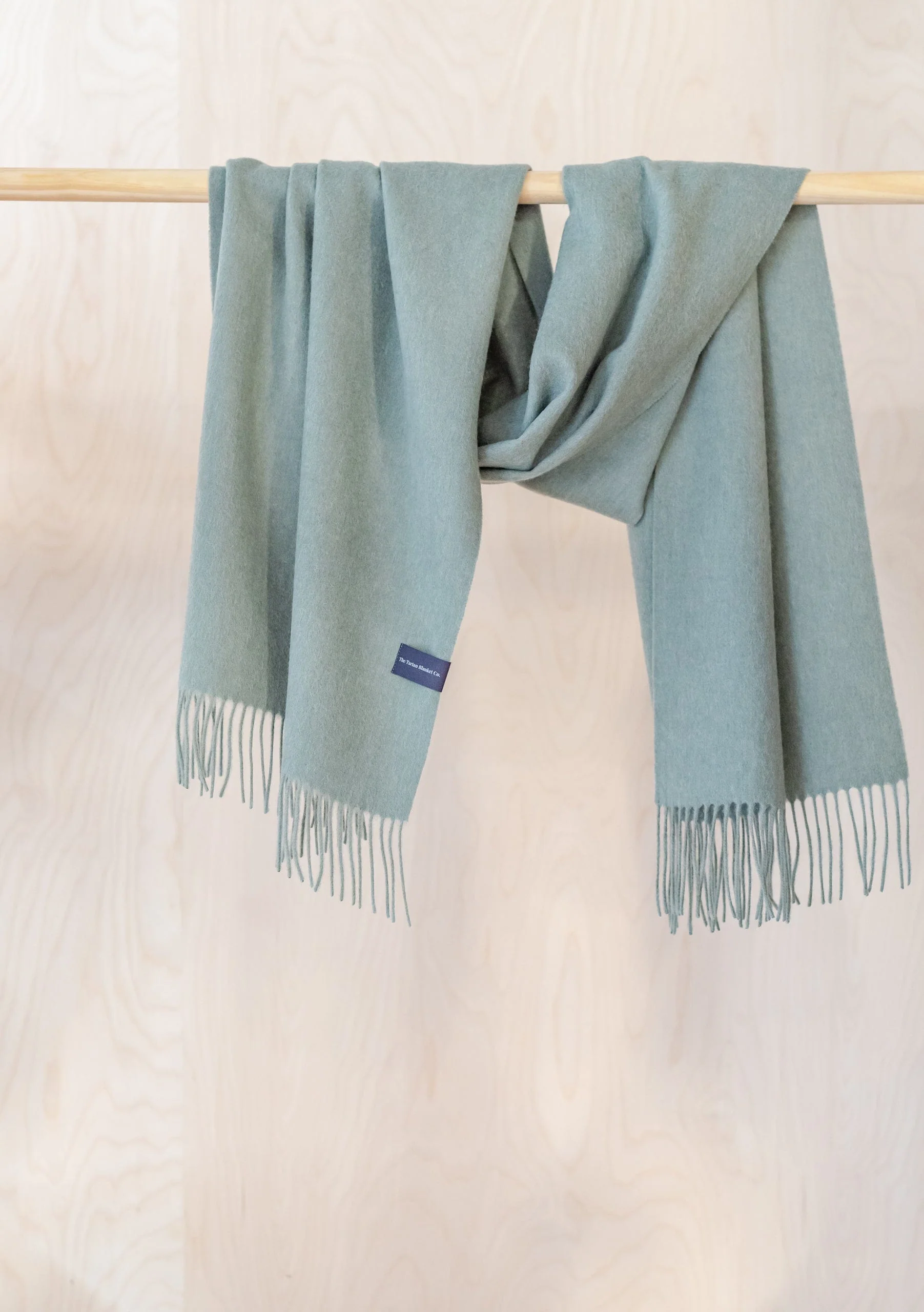 Lambswool Oversized Scarf In Sage Melange - Image 2