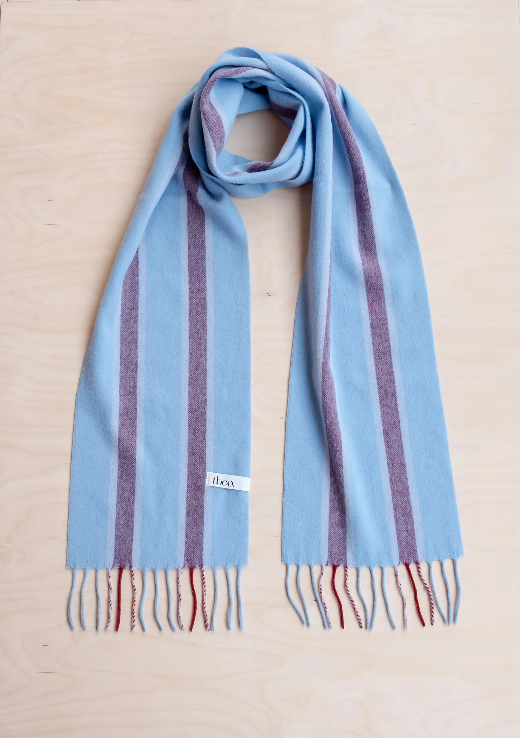 Lambswool Scarf in Blue Stripe