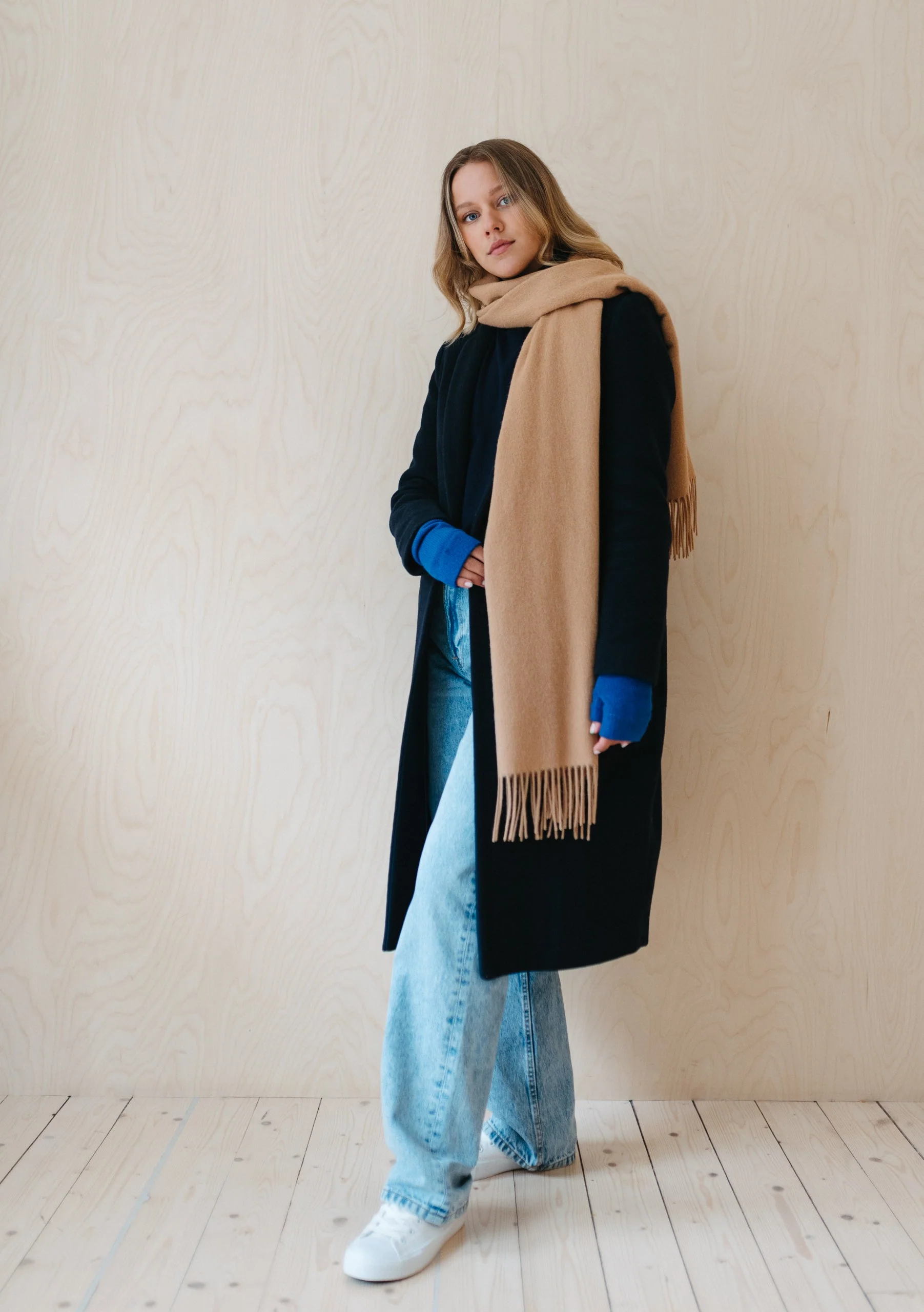 Lambswool Scarf in Camel - Image 3