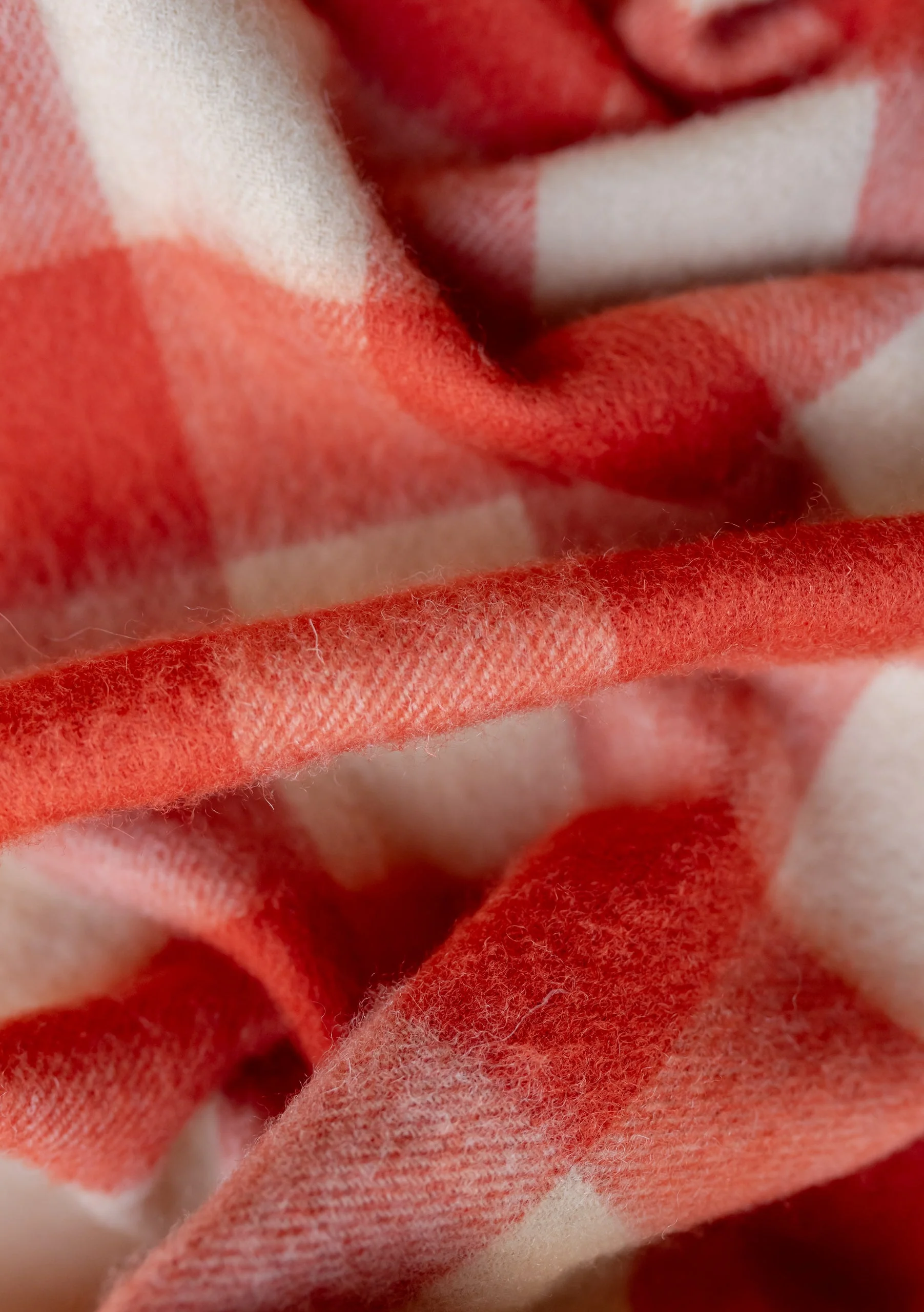 Lambswool Scarf in Orange Gingham - Image 4