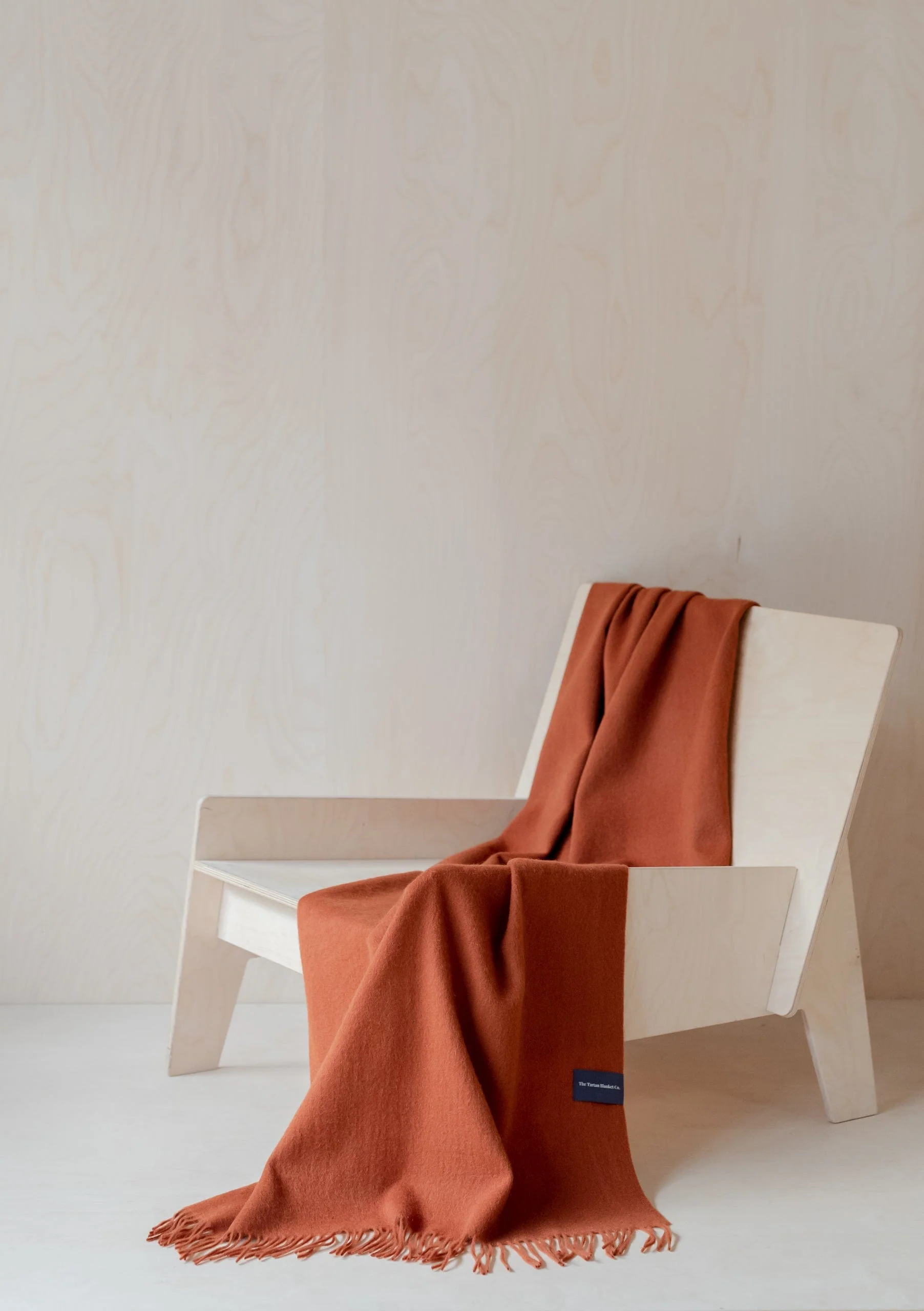 Lambswool Small Blanket in Rust Melange