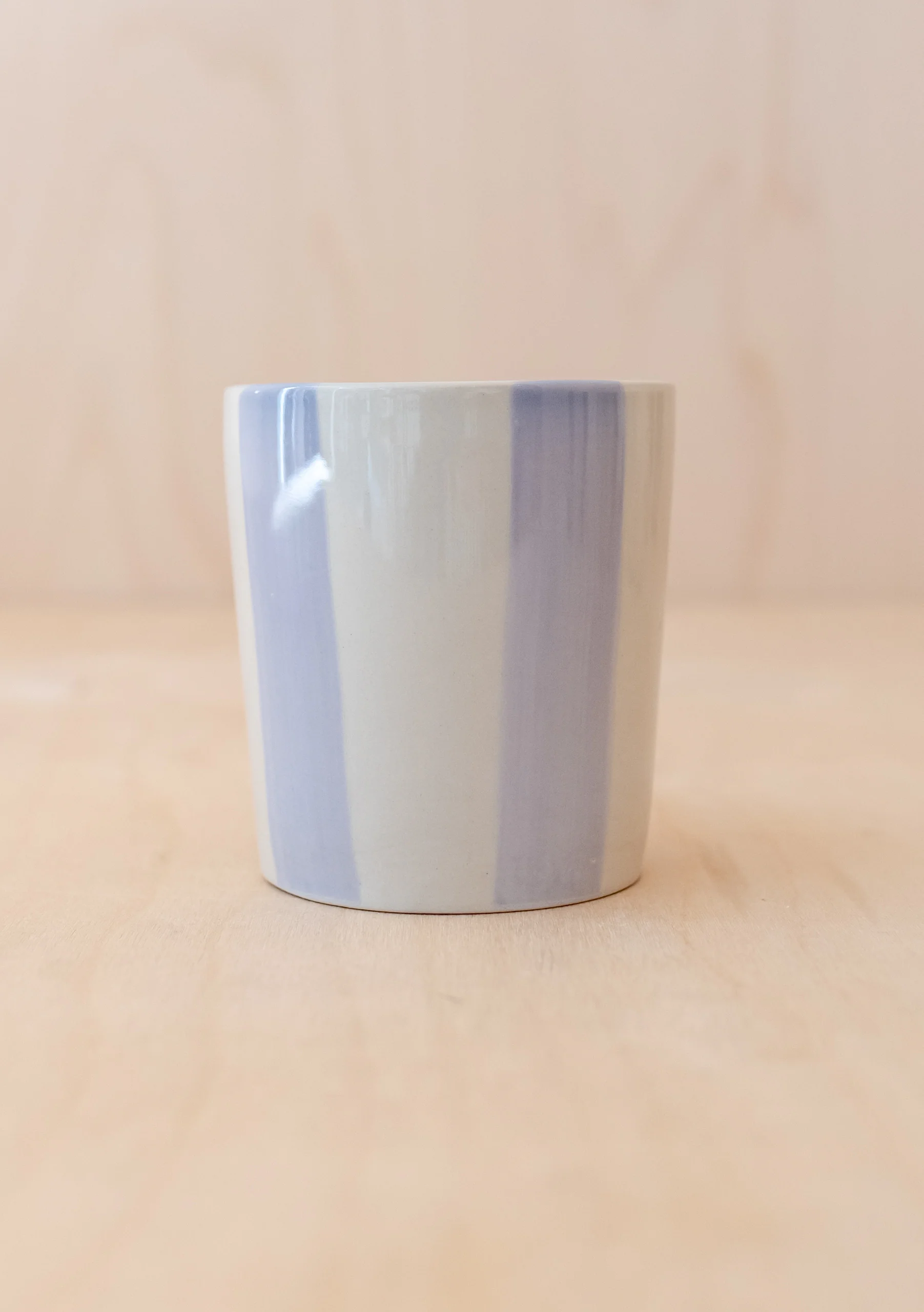 Lilac Stripe Hand-Painted Mug