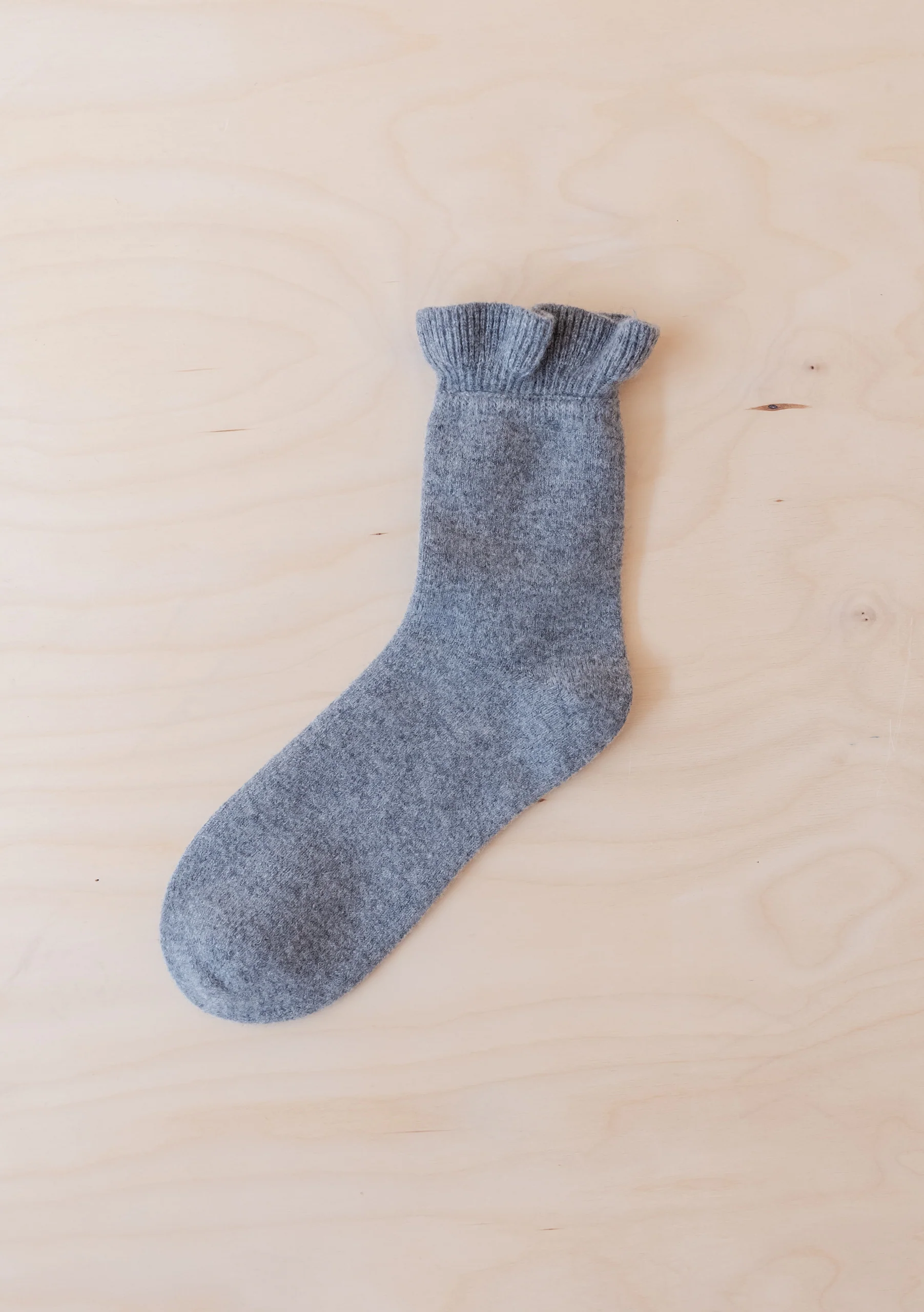 Merino Wool Socks in Charcoal Frilly - Image 2
