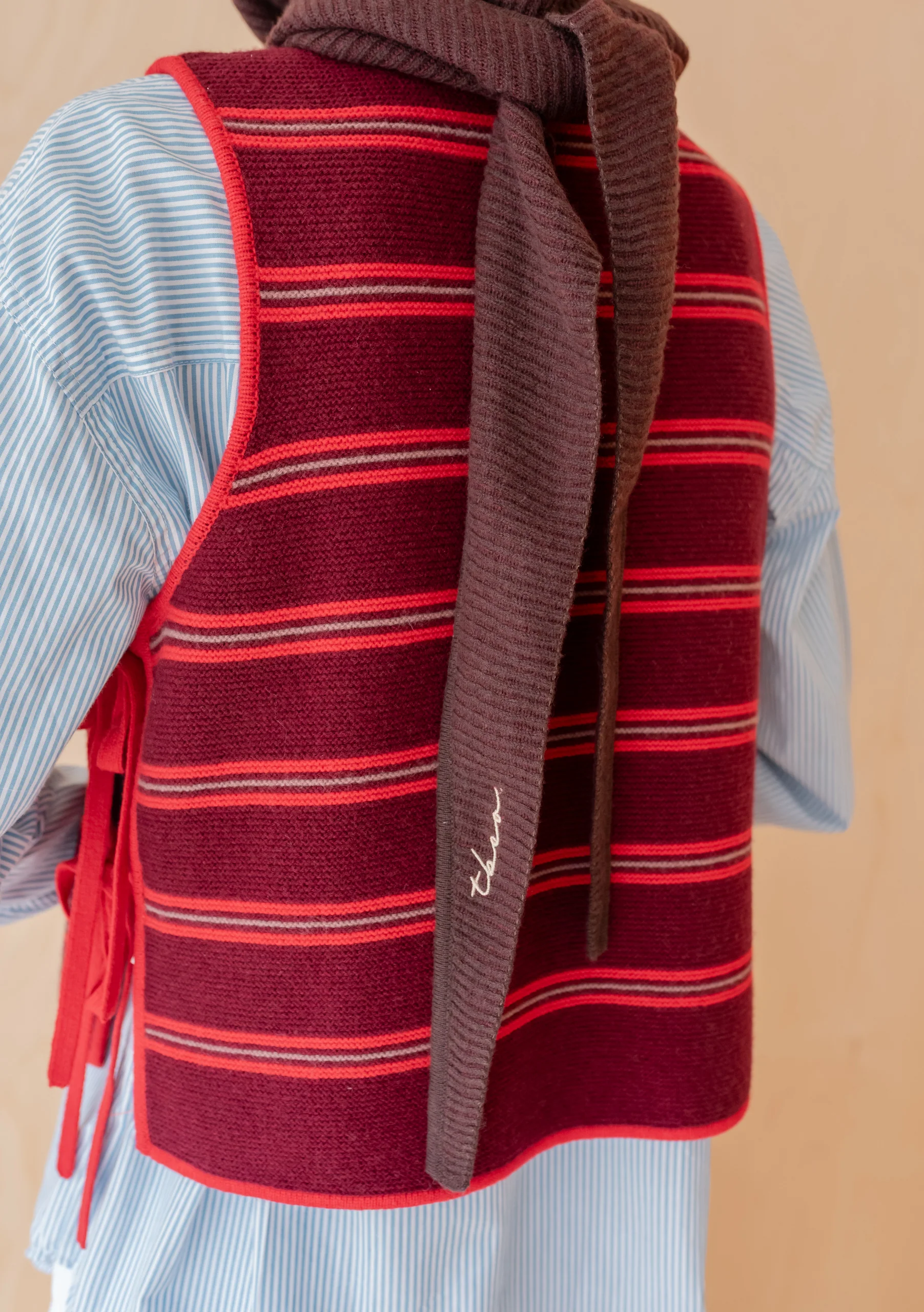 Merino Hood in Brown Two-Tone - Image 2
