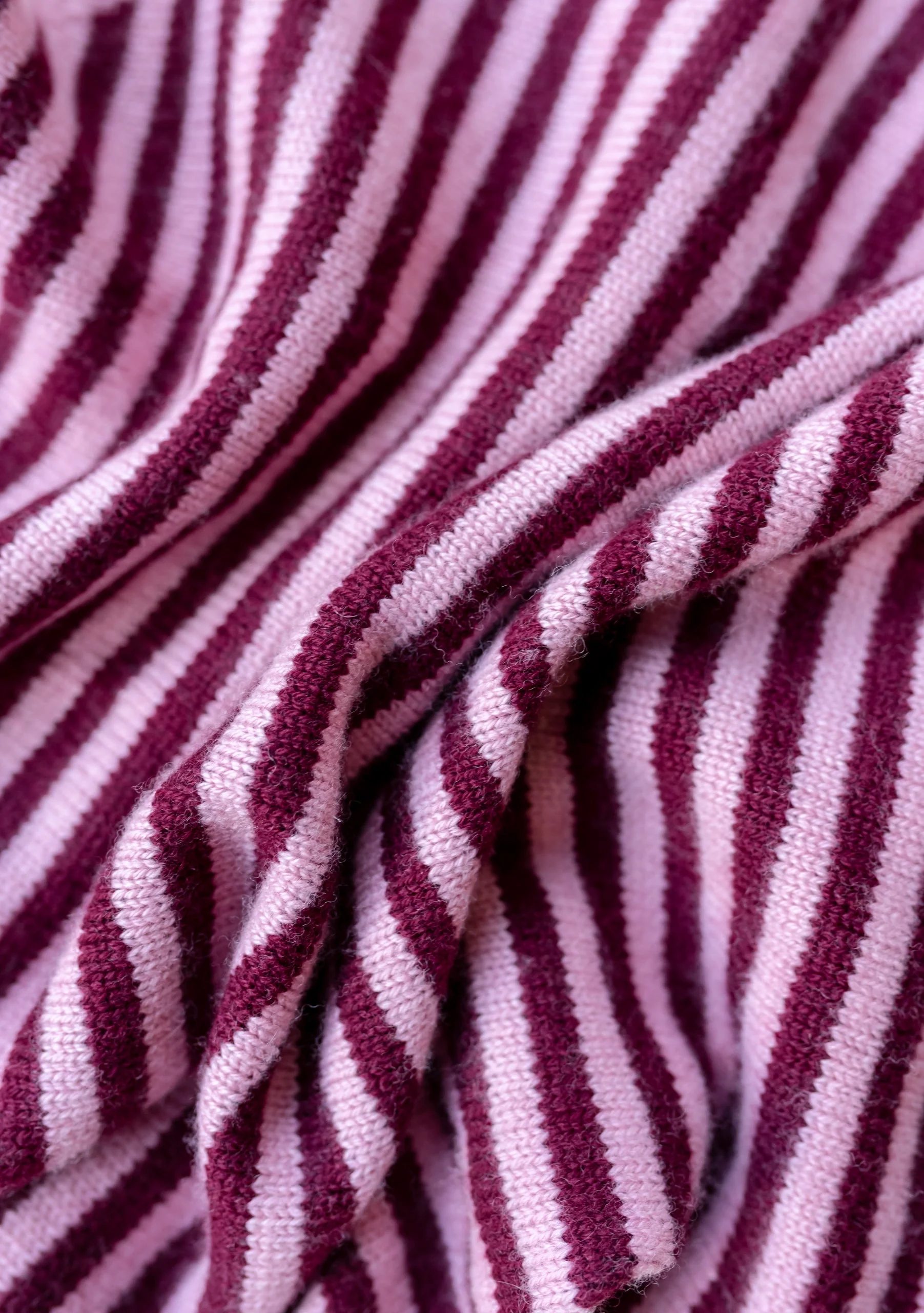 Merino Triangle Scarf in Pink Stripe - Image 6