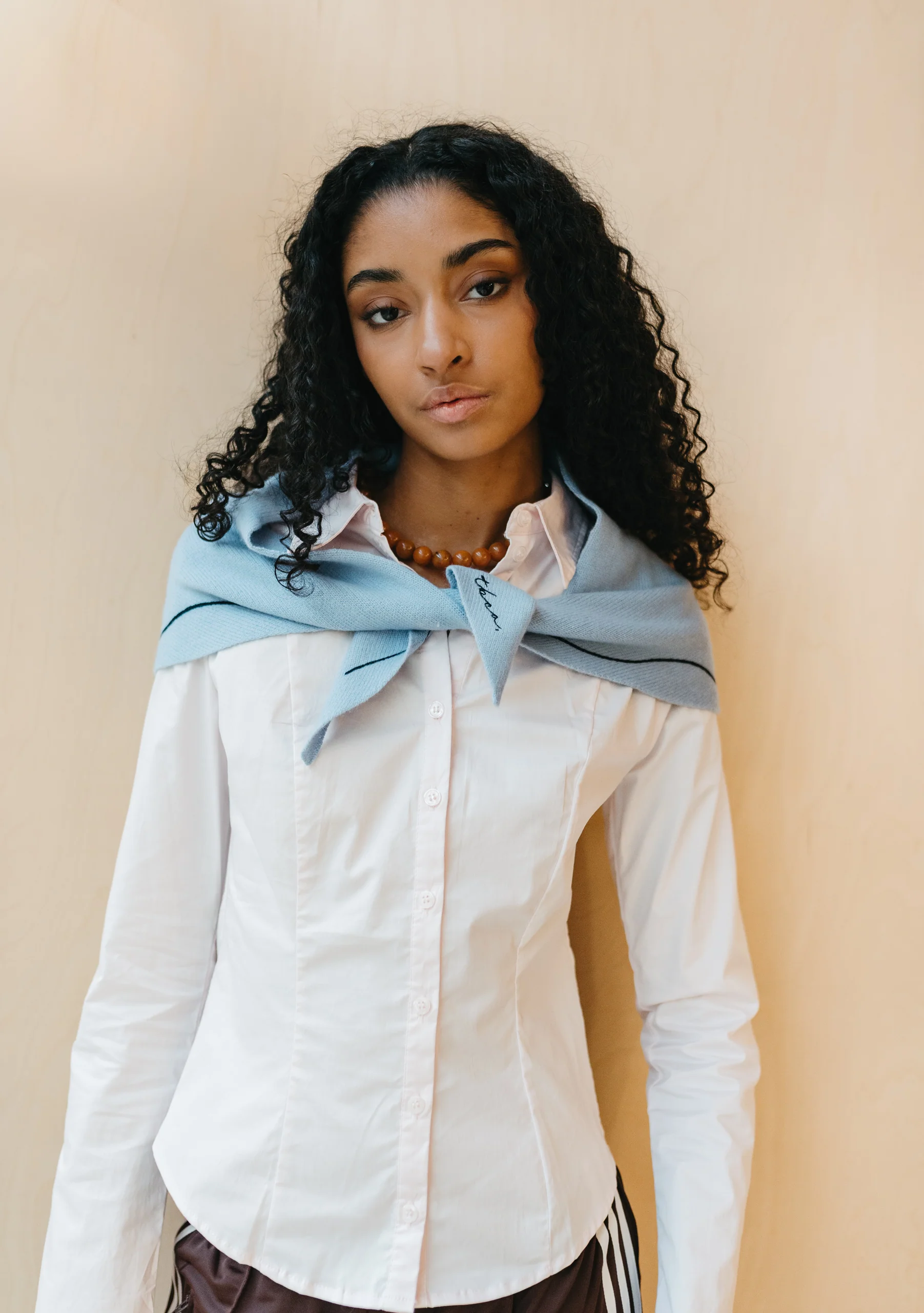Merino Wool Triangle Scarf in Forget Me Not