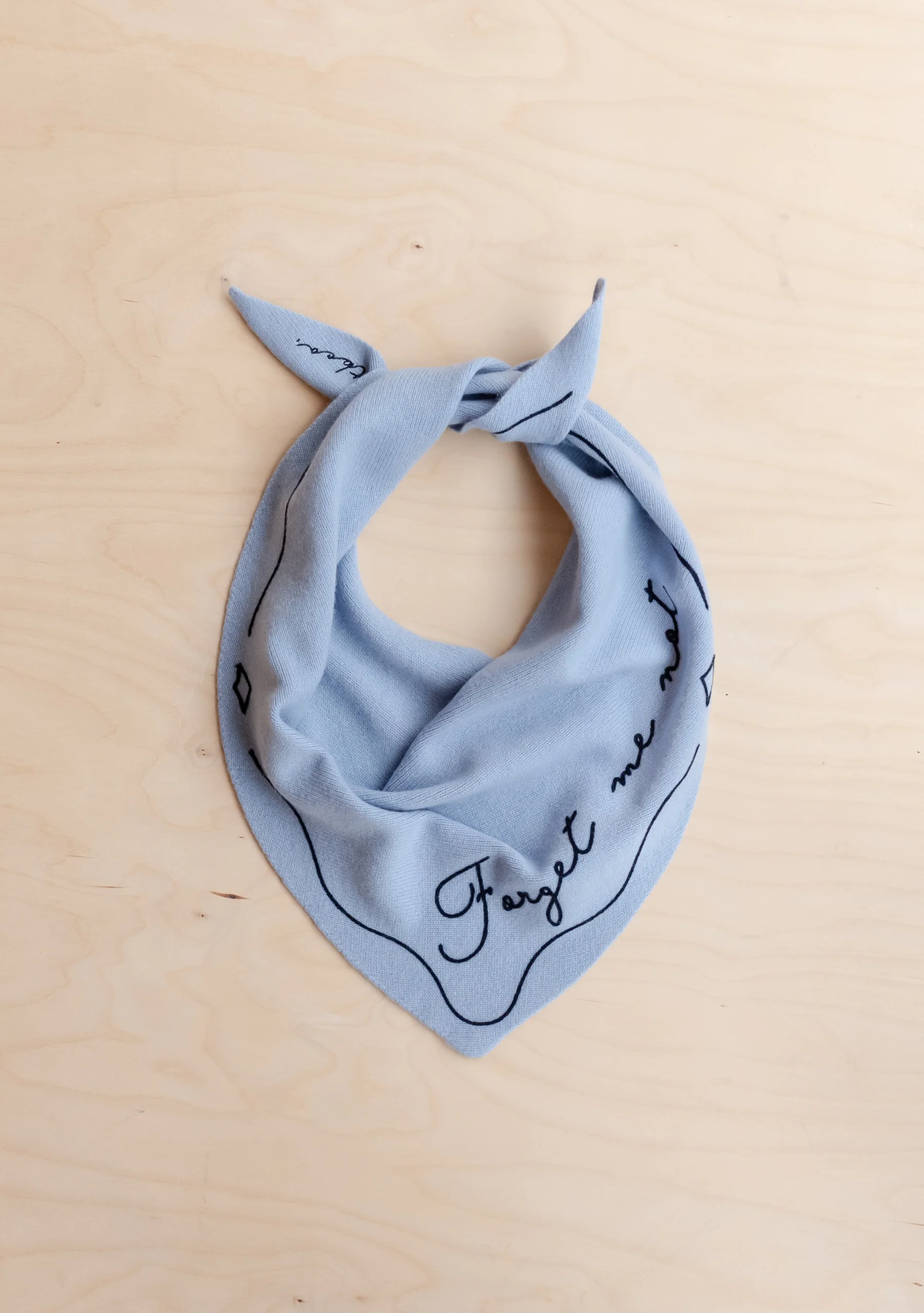 Merino Wool Triangle Scarf in Forget Me Not - Image 2