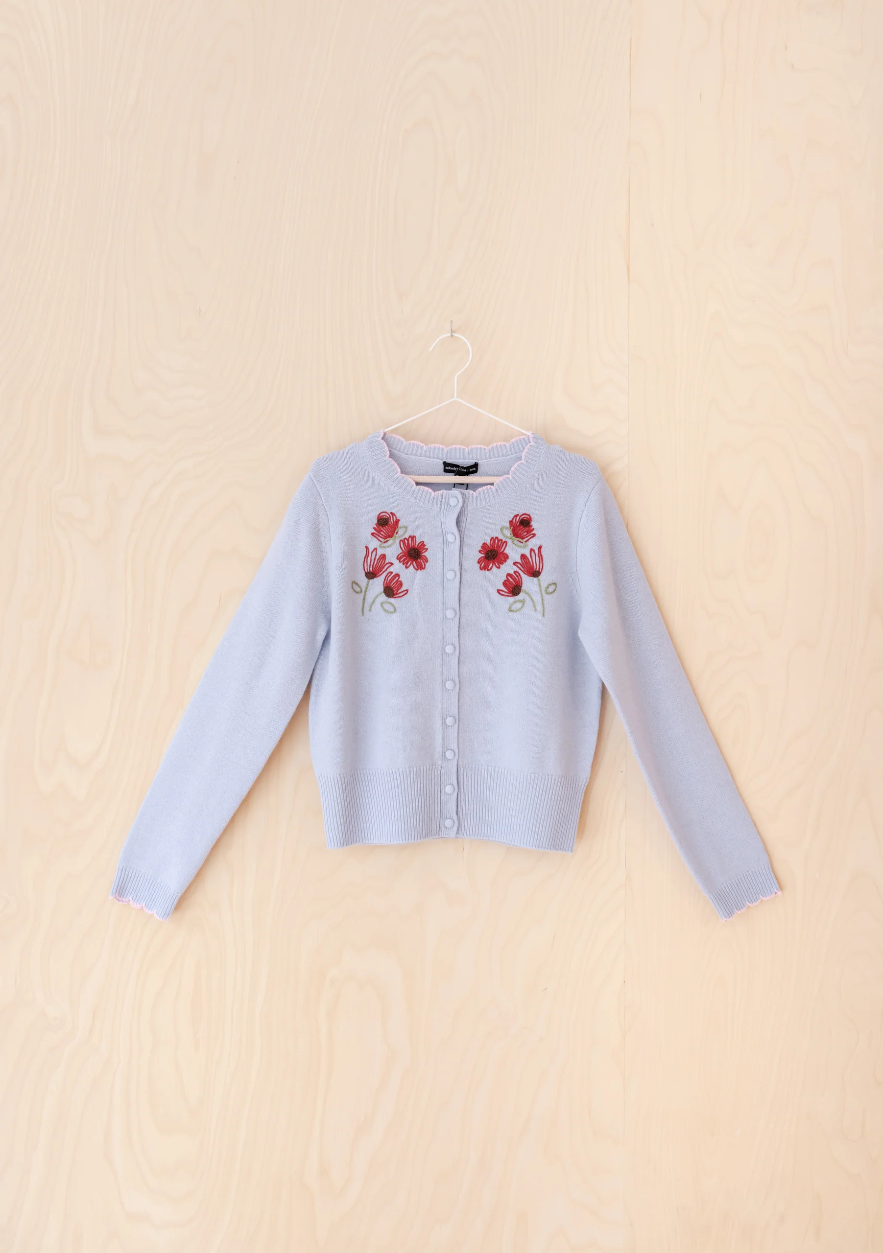 Nobody's Child x TBCo Blue Floral Embroidered Wool Cardigan - Image 7