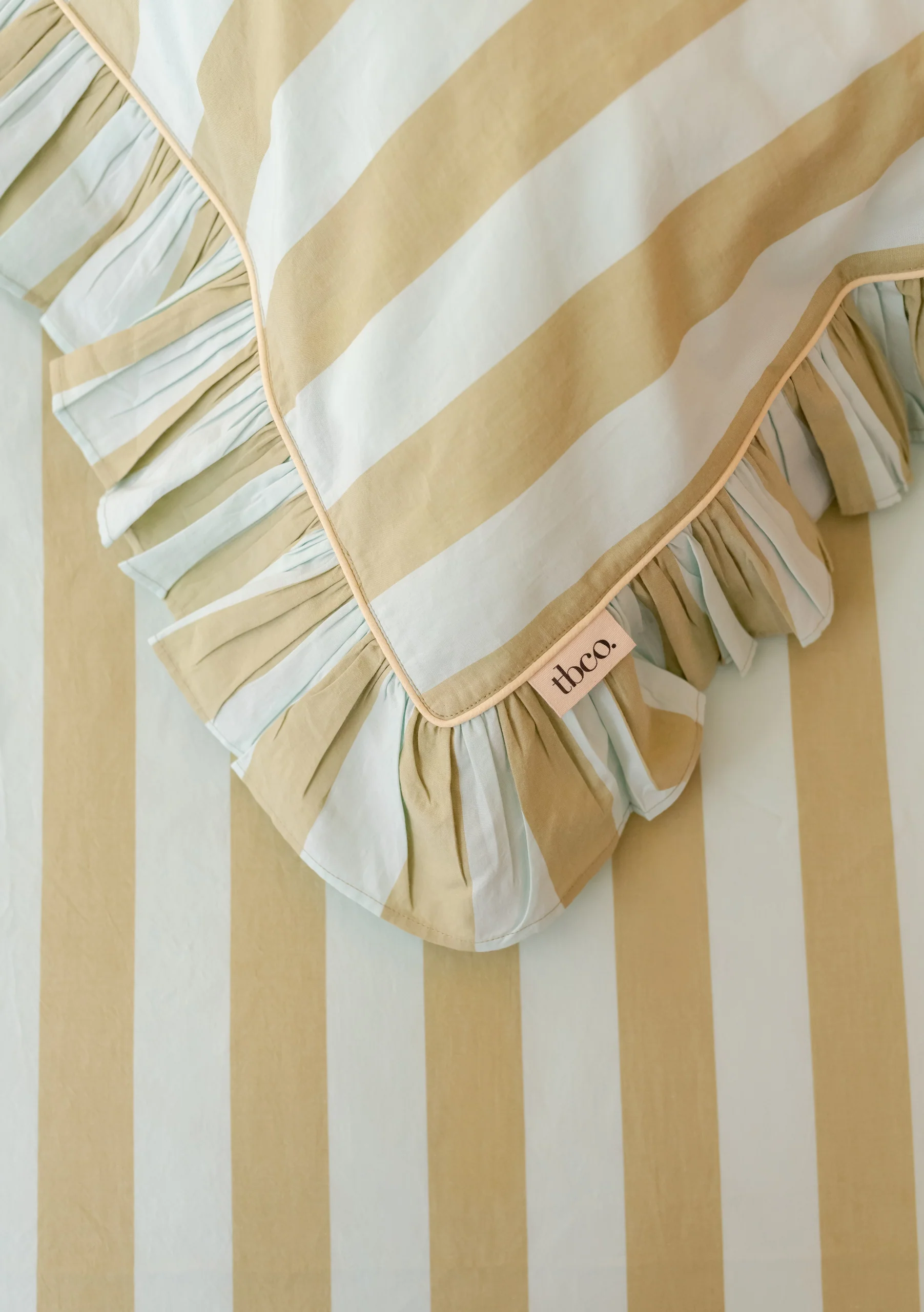 Pair of Cotton Pillowcases in Mint Stripe - Image 3