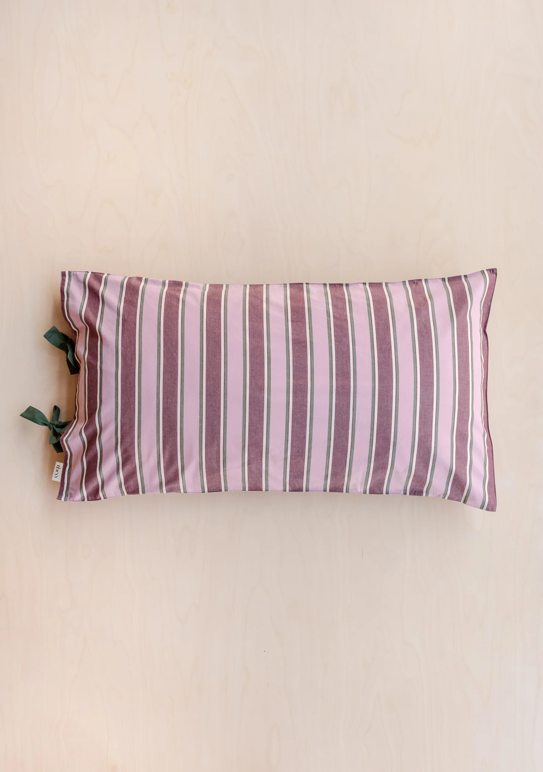 Pair of Cotton Pillowcases in Pink Stripe