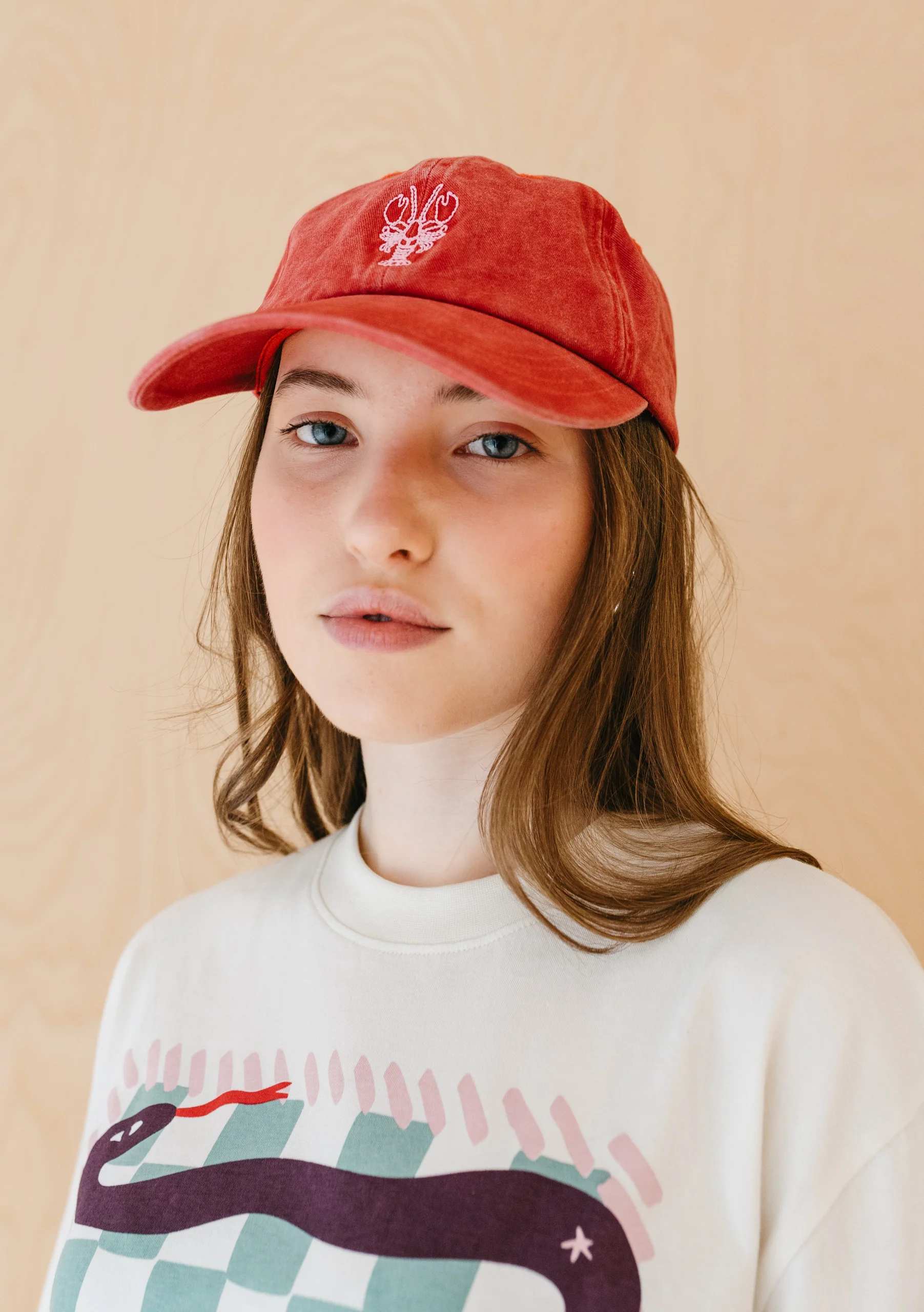 Recycled Cotton Cap in Lobster - Image 3