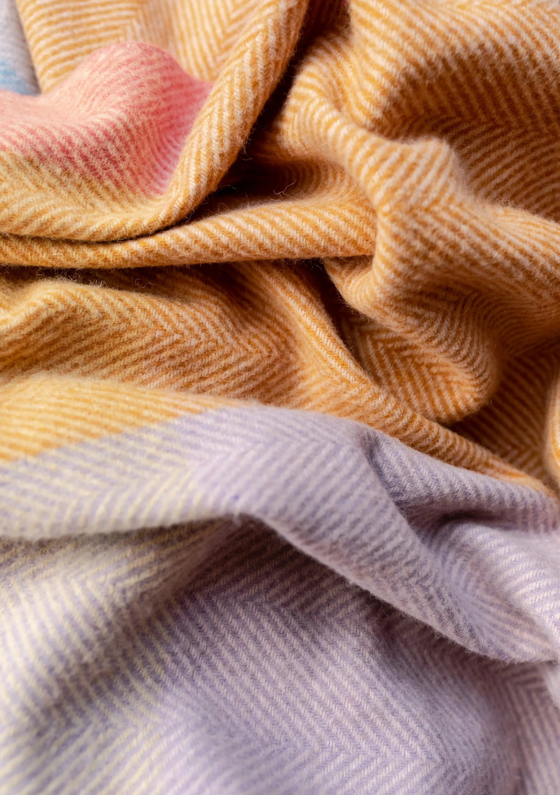 Recycled Wool Blanket in Mustard Frame Check - Image 3