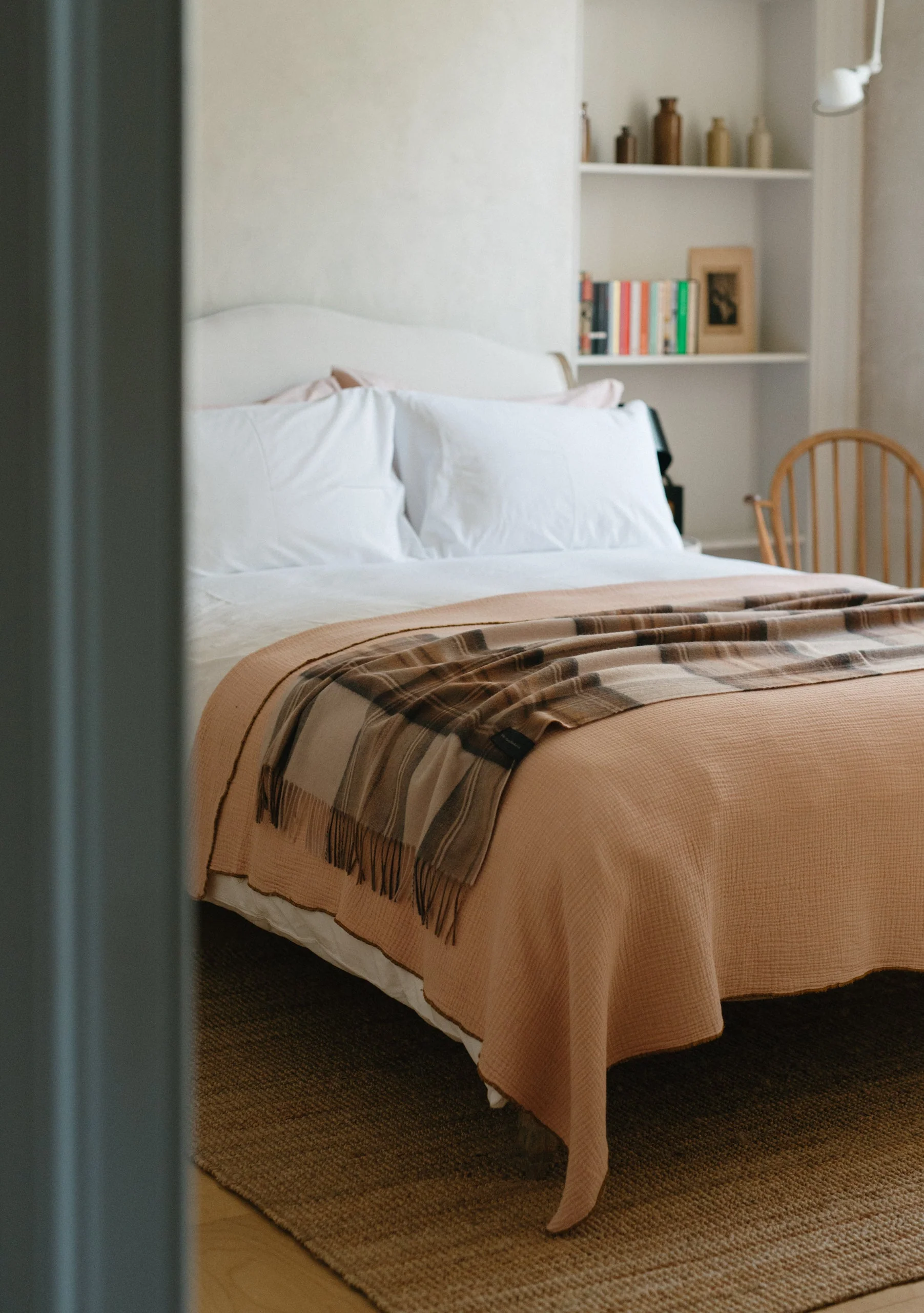 Recycled Wool Blanket in Stewart Natural Dress Tartan - Image 2