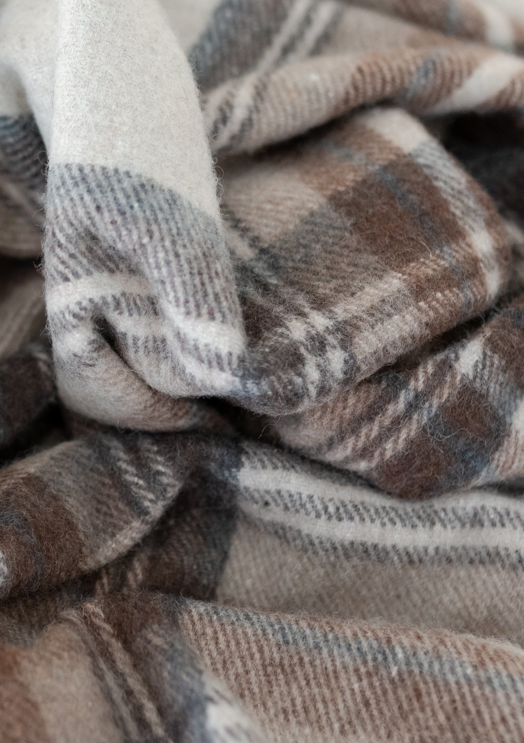 Recycled Wool Blanket in Stewart Natural Dress Tartan - Image 3