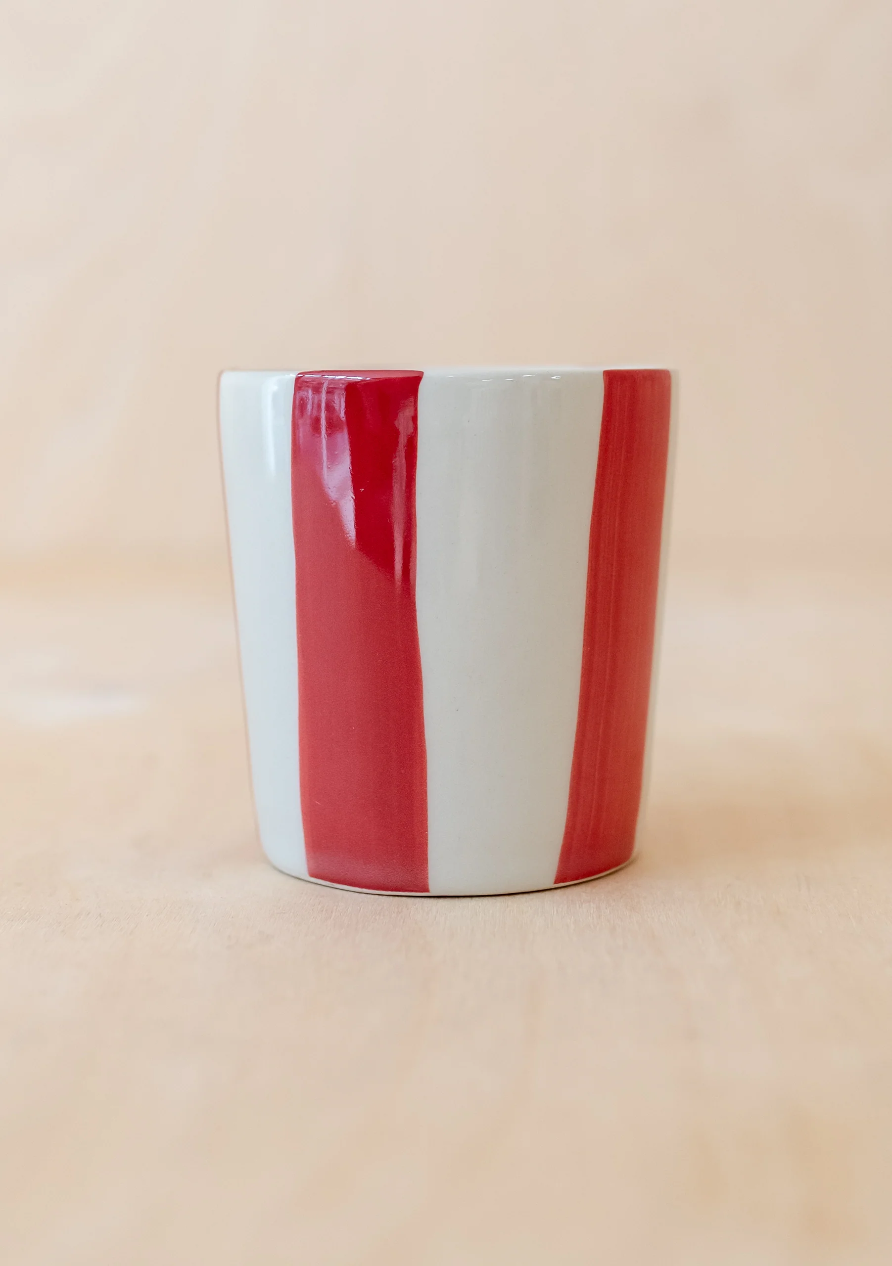 Red Stripe Hand-Painted Mug