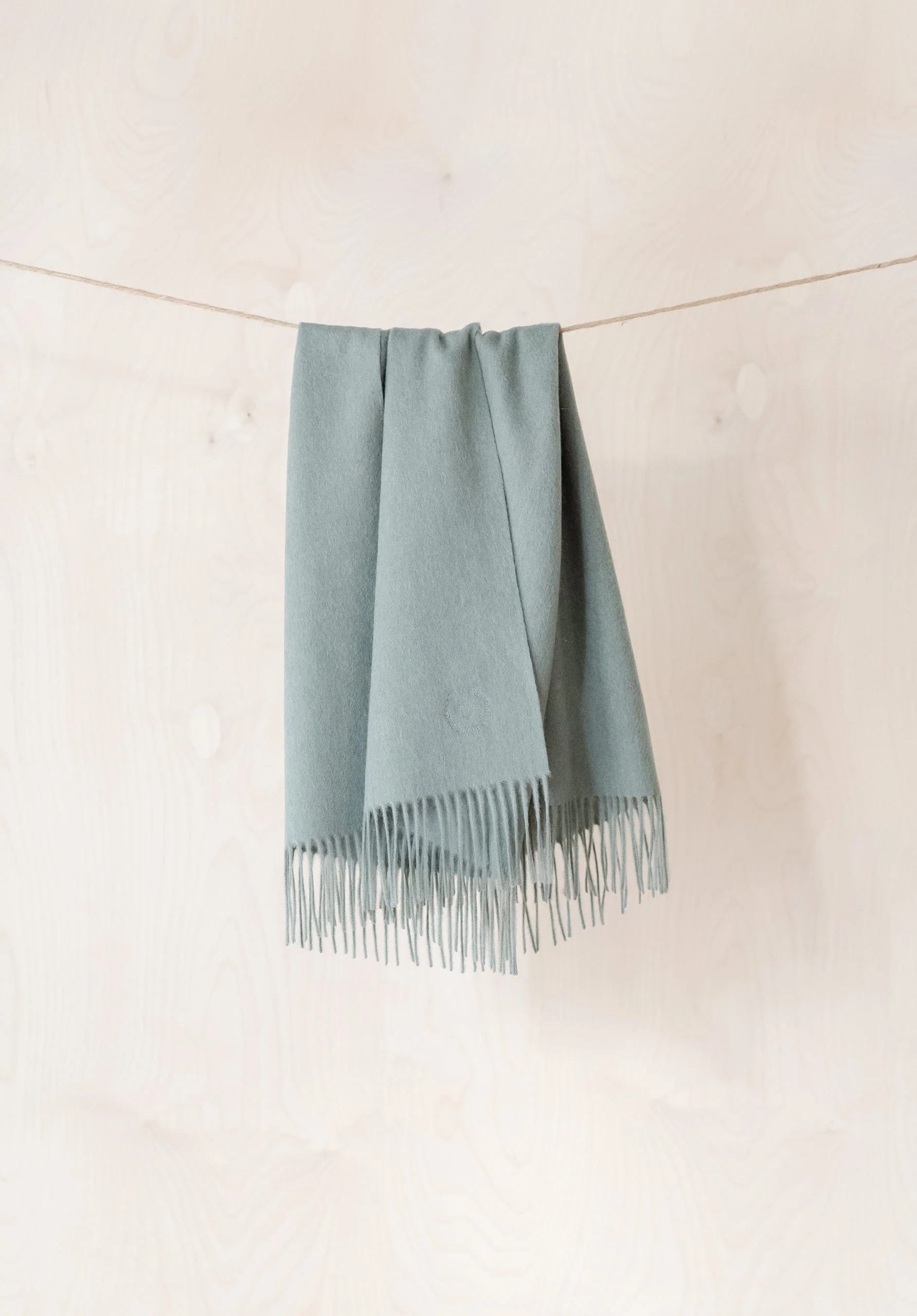 Lambswool Baby Blanket in Sage Melange - Image 3