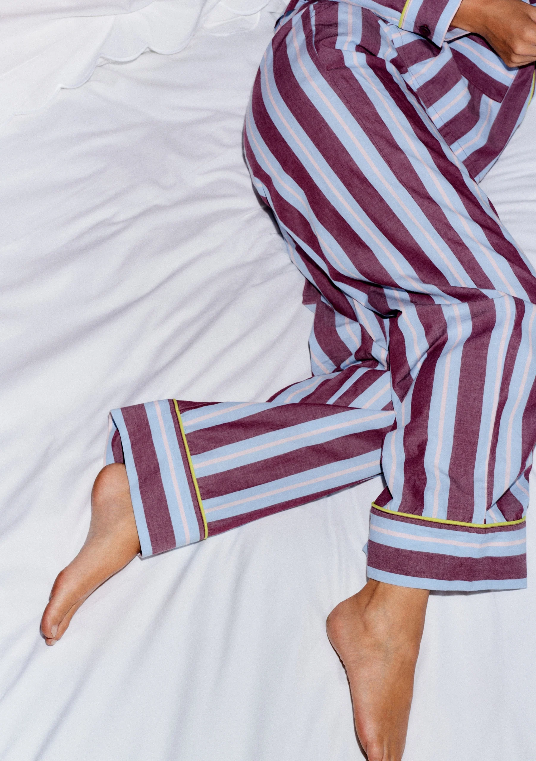 TBCo x Glassette Cotton Pyjamas in Berry Stripe - Image 4