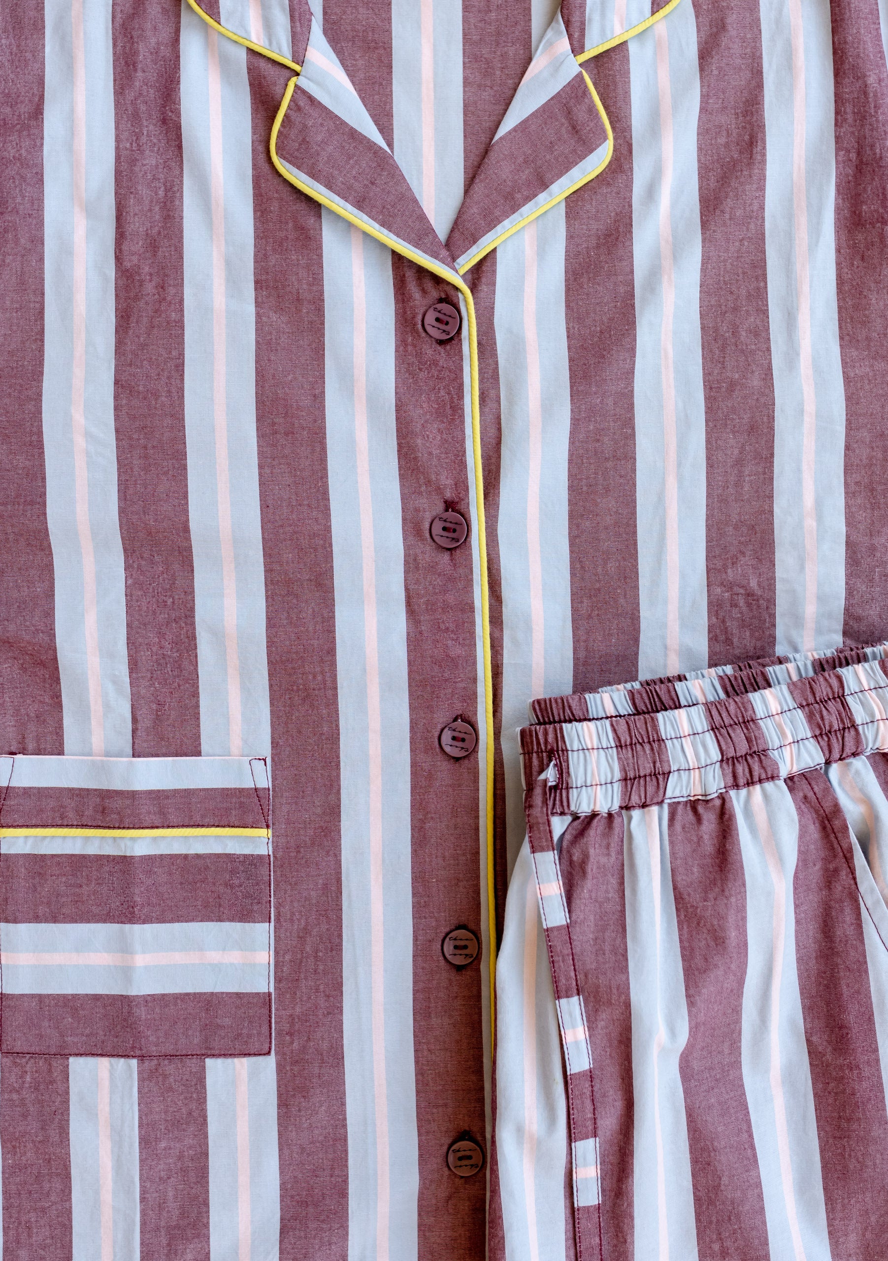 TBCo x Glassette Cotton Pyjamas in Berry Stripe - Image 7