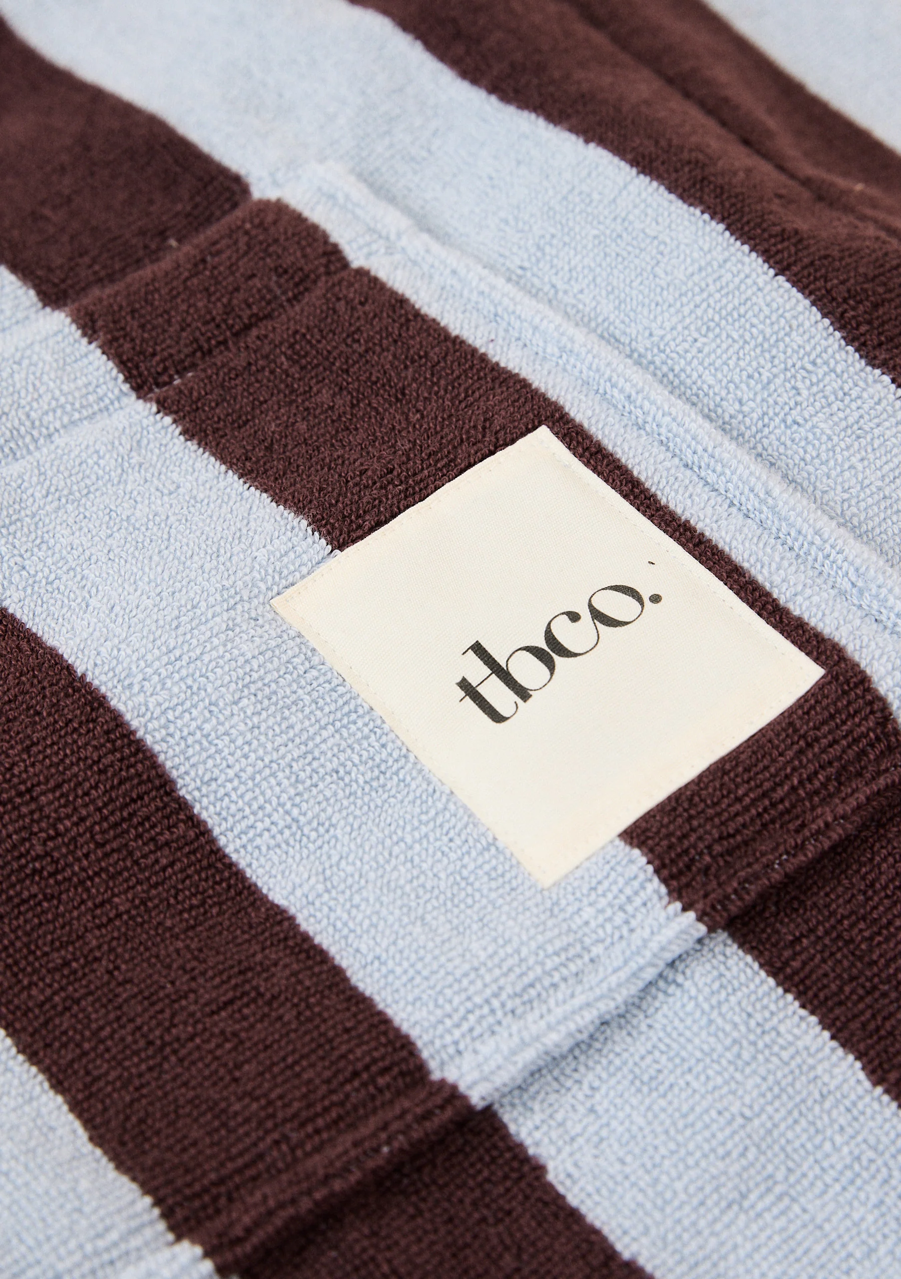 Terry Cotton Tote Bag in Blue Stripe - Image 5