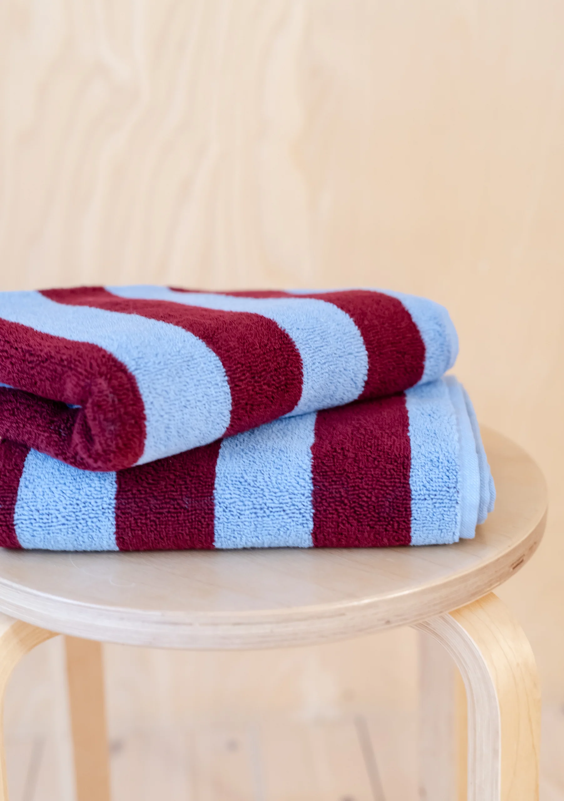 Terry Cotton Towels in Blue Stripe - Image 5