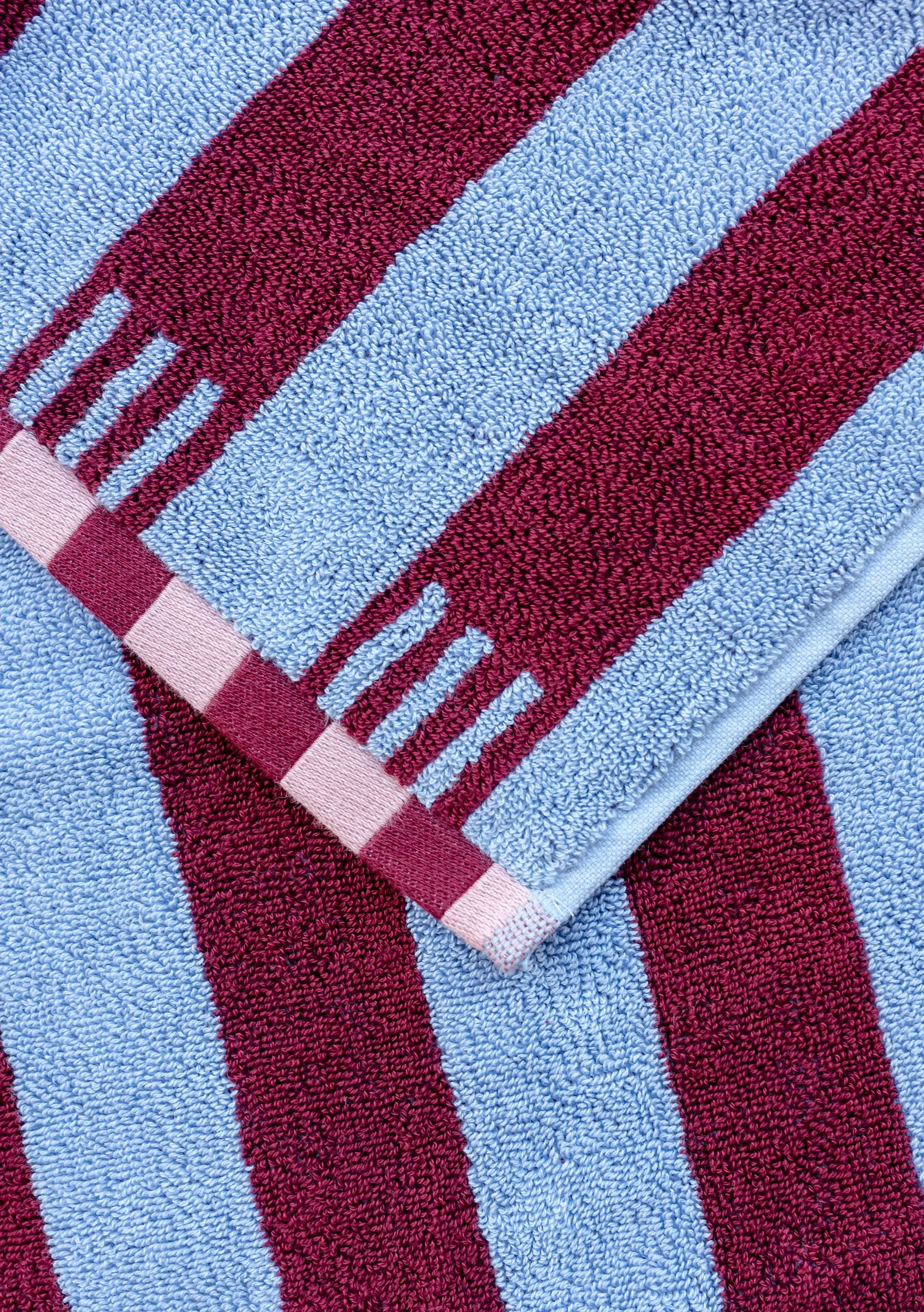 Terry Cotton Towels in Blue Stripe - Image 7