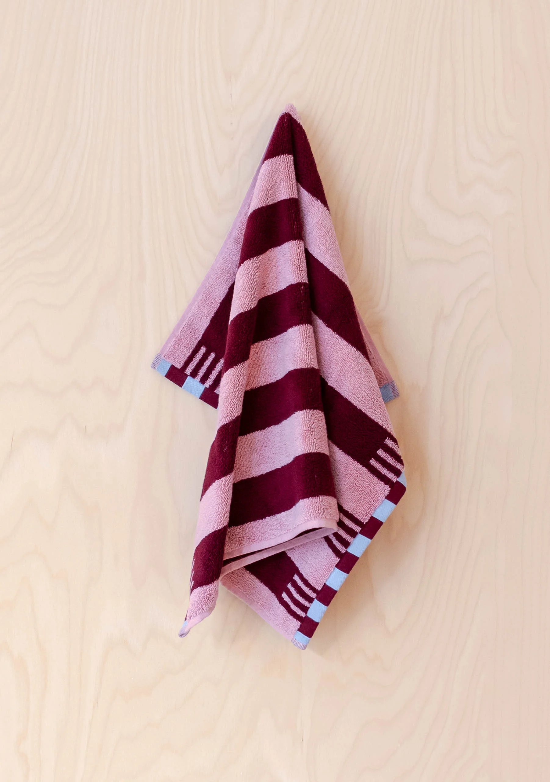 Terry Cotton Towels in Burgundy Stripe - Image 5