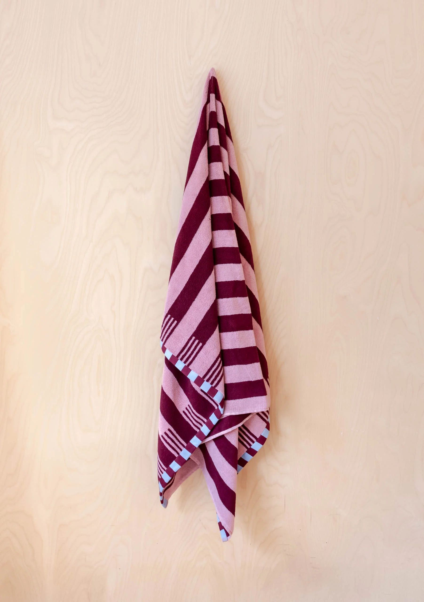 Terry Cotton Towels in Burgundy Stripe - Image 6