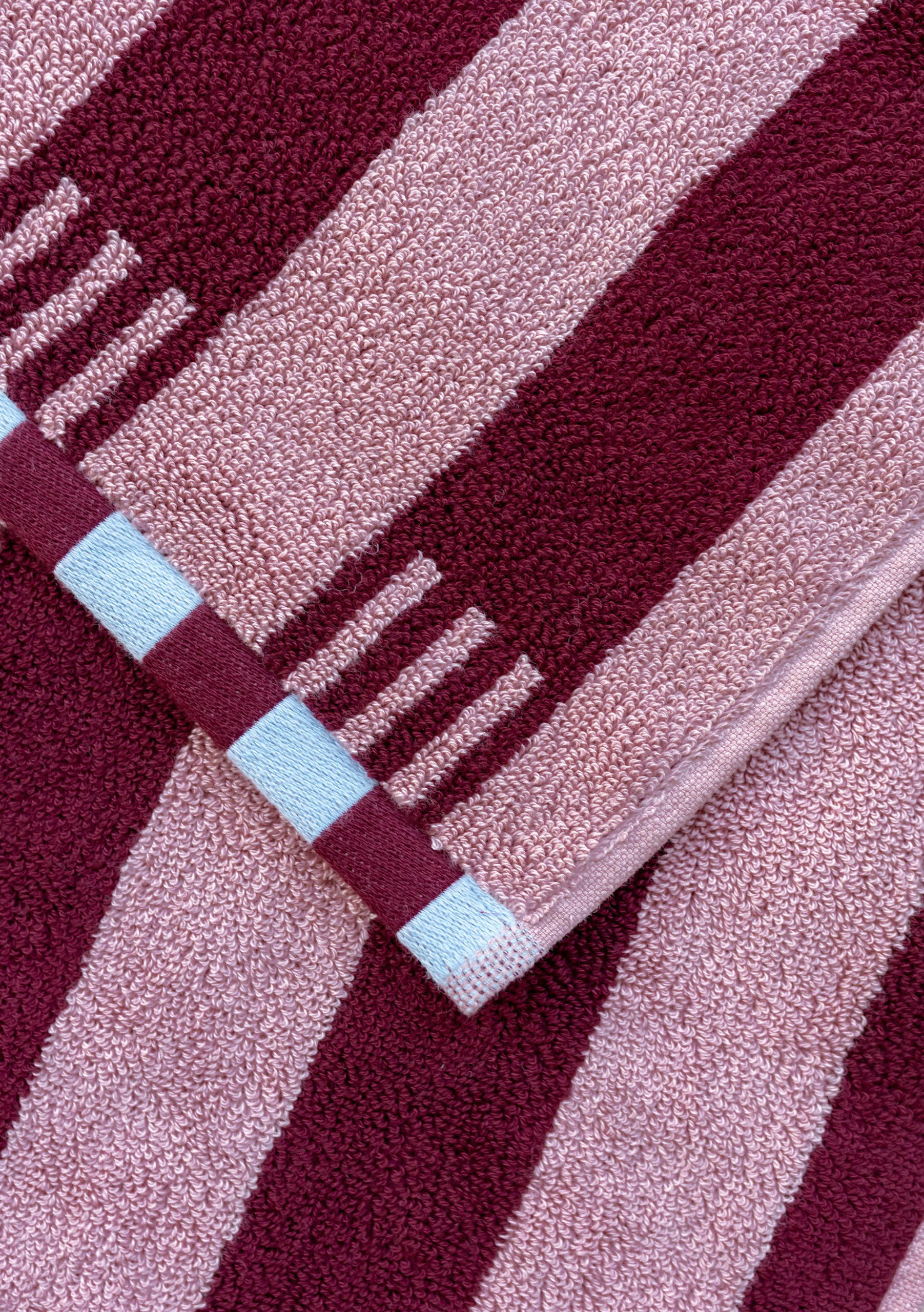 Terry Cotton Towels in Burgundy Stripe - Image 7