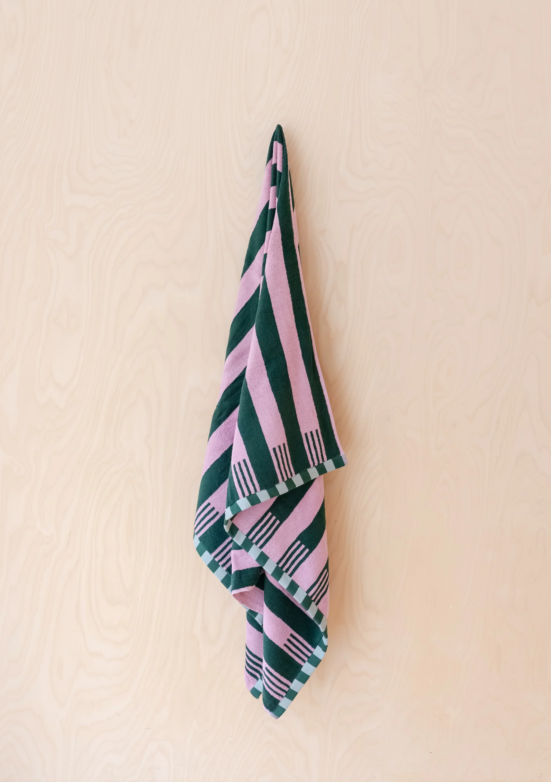Terry Cotton Towels in Rose Stripe - Image 3